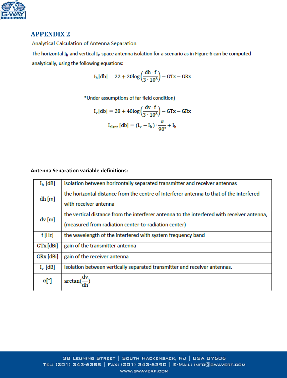 18 | P a ge APPENDIX2AntennaSeparationvariabledefinitions: