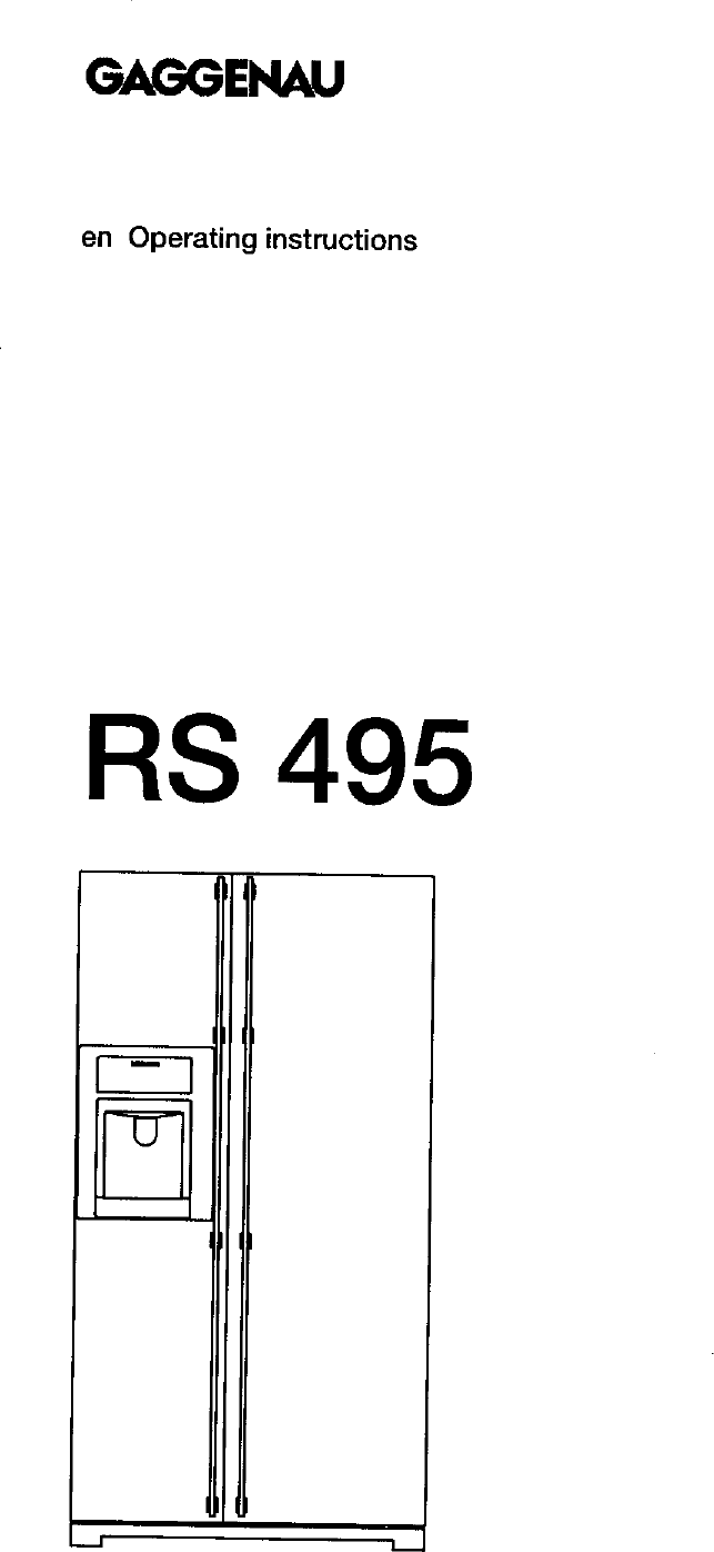 Gaggenau Side By Refrigerator Manual L0702083