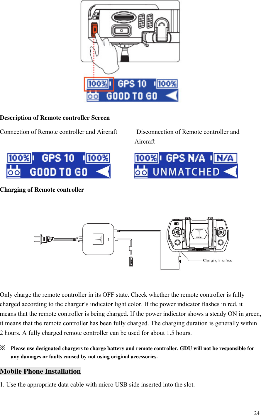 Page 24 of GDU Tech PD-RC03-WF GDU Remote Controller User Manual 5   ok