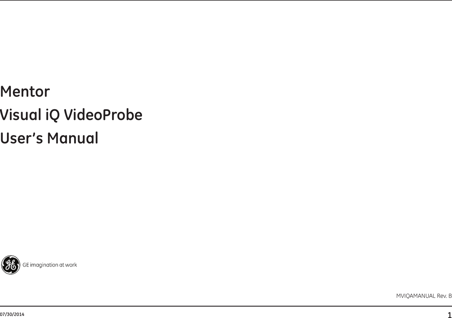 107/30/2014Visual iQ VideoProbeUser’s Manual  MVIQAMANUAL Rev. BMentor 