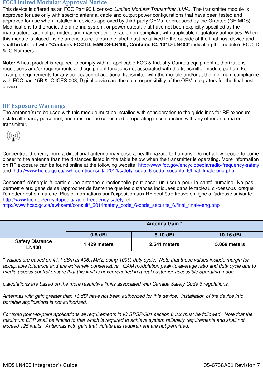 Page 6 of GE MDS DS-LN400 Industrial Radio Module User Manual 