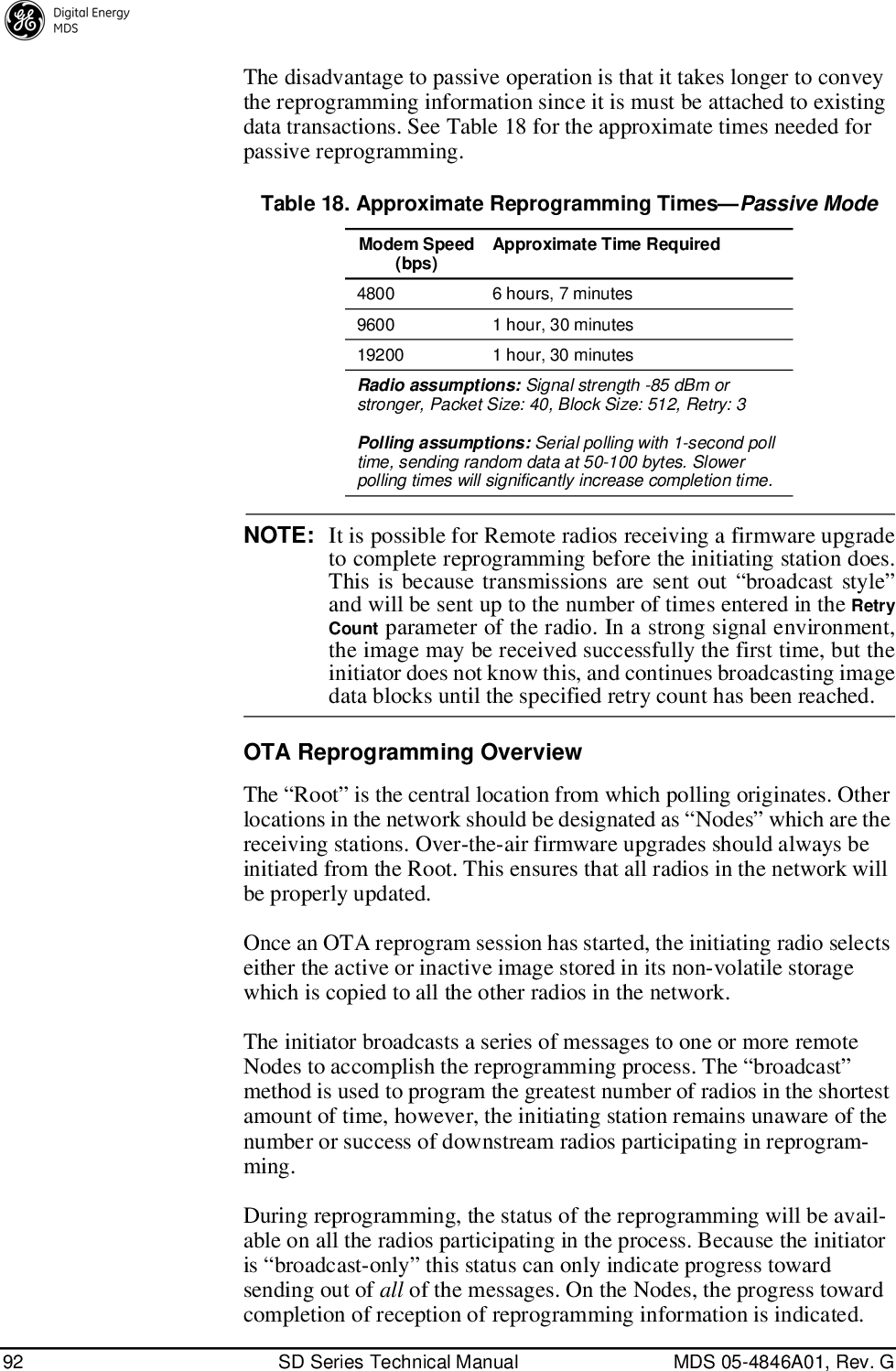 Page 100 of GE MDS DS-SD9-1 Wireless Data Transceiver User Manual 4846G SD Ref Pkt Trans Body