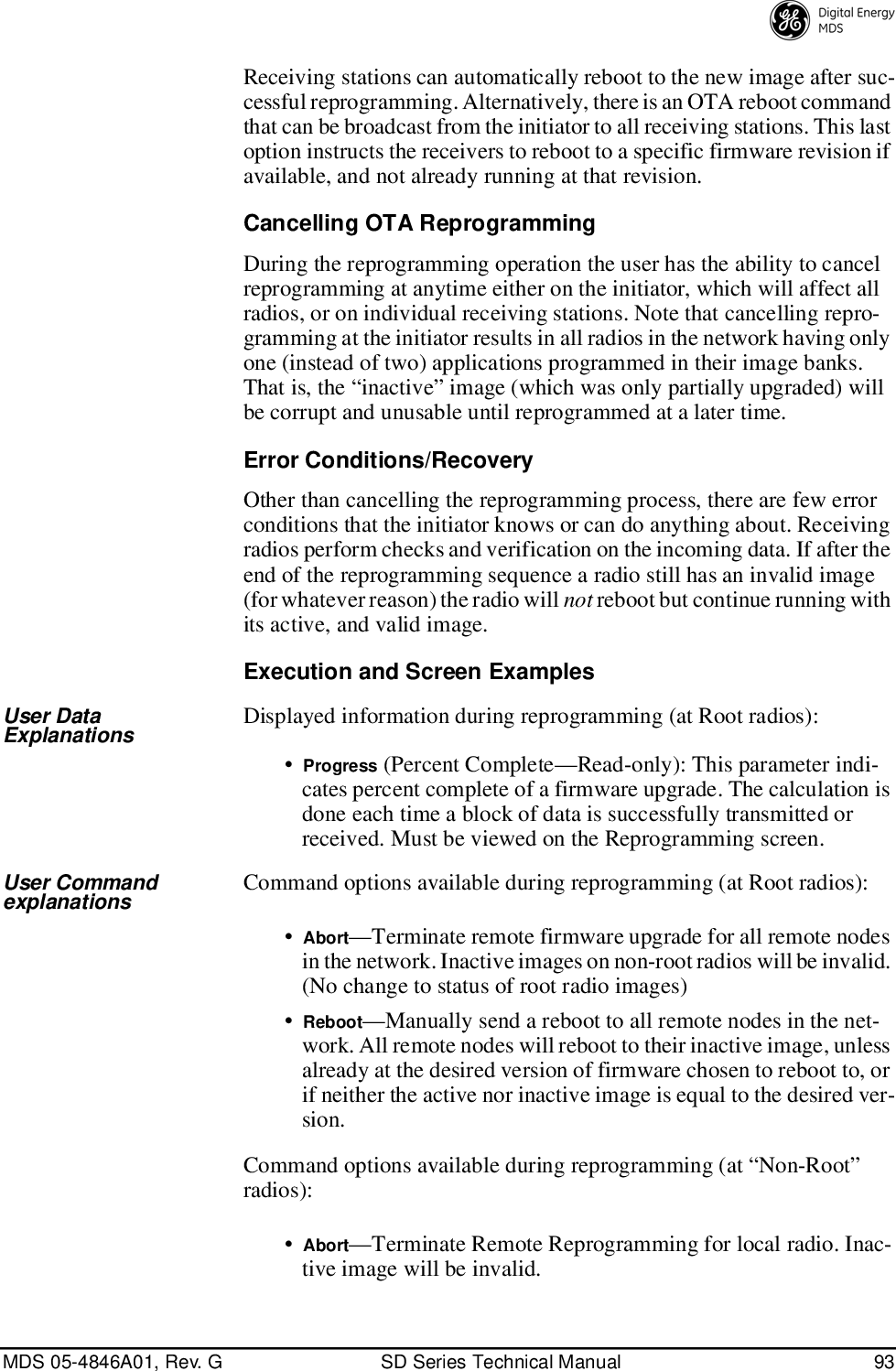 Page 101 of GE MDS DS-SD9-1 Wireless Data Transceiver User Manual 4846G SD Ref Pkt Trans Body