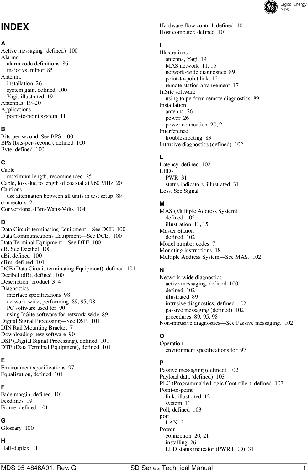 Page 115 of GE MDS DS-SD9-1 Wireless Data Transceiver User Manual 4846G SD Ref Pkt Trans Body