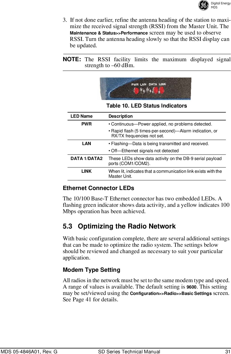 Page 39 of GE MDS DS-SD9-1 Wireless Data Transceiver User Manual 4846G SD Ref Pkt Trans Body