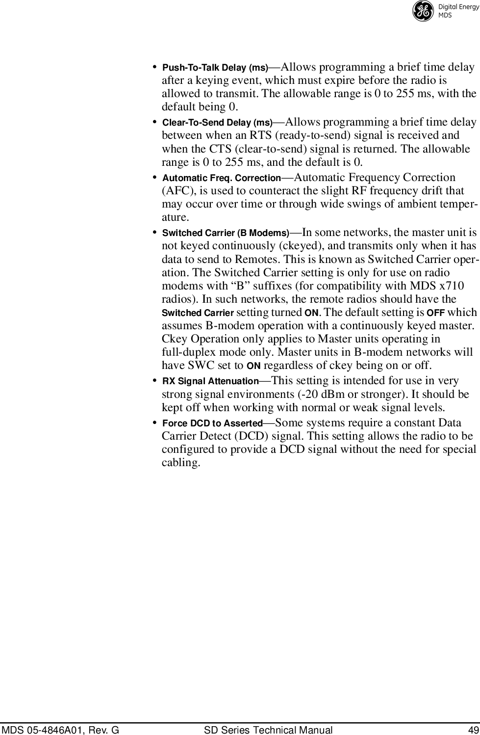 Page 57 of GE MDS DS-SD9-1 Wireless Data Transceiver User Manual 4846G SD Ref Pkt Trans Body