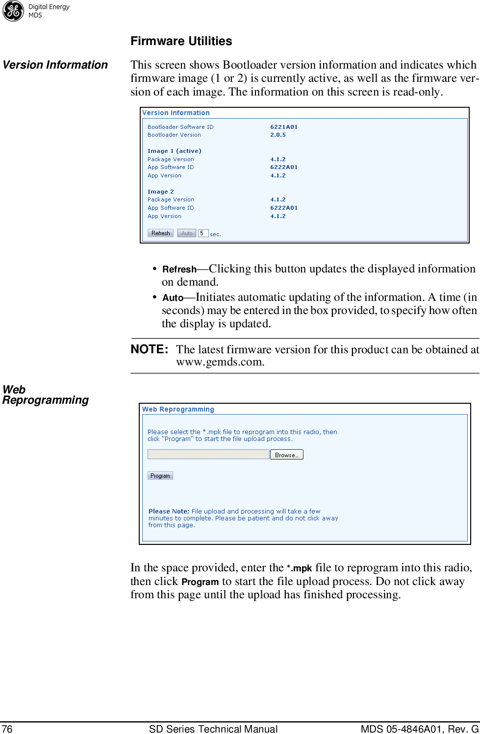 Page 84 of GE MDS DS-SD9-1 Wireless Data Transceiver User Manual 4846G SD Ref Pkt Trans Body