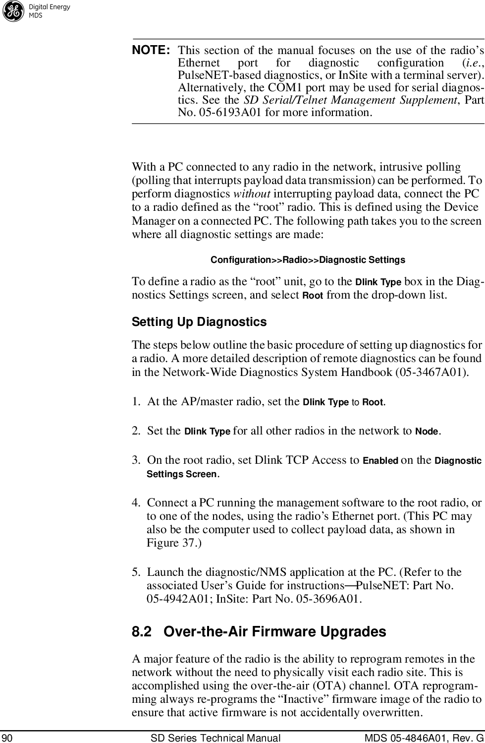 Page 98 of GE MDS DS-SD9-1 Wireless Data Transceiver User Manual 4846G SD Ref Pkt Trans Body