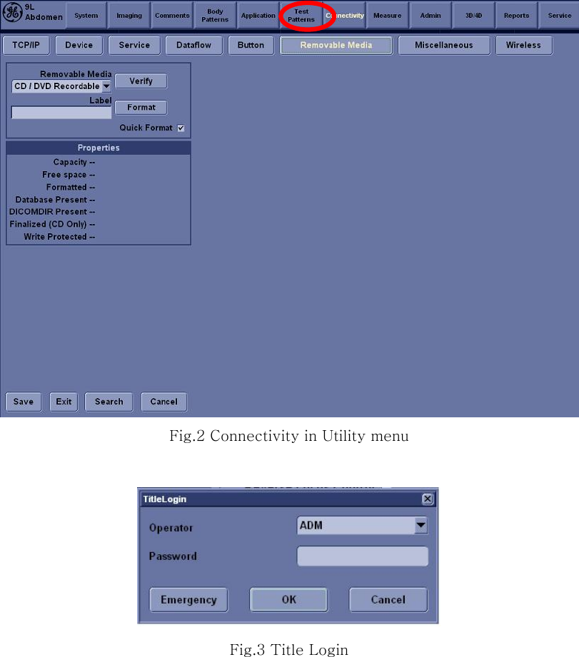  Fig.2 Connectivity in Utility menu   Fig.3 Title Login  