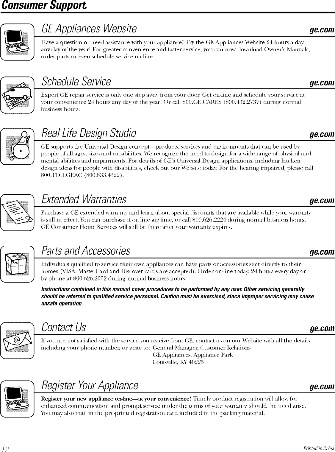 Page 12 of 12 - GE AHK30LKG1 User Manual  DEHUMIDIFIER - Manuals And Guides LR707501