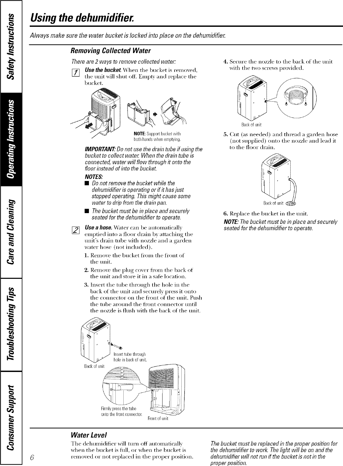 Page 6 of 12 - GE AHK30LKG1 User Manual  DEHUMIDIFIER - Manuals And Guides LR707501