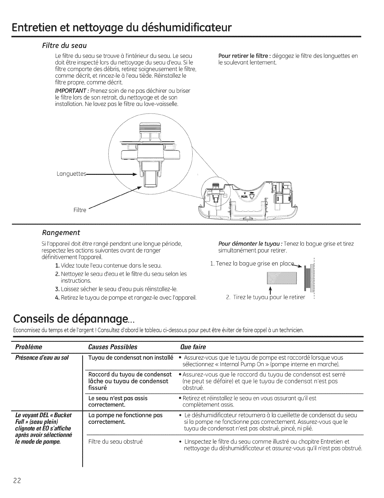 Ge Adel70lrl2 Dehumidifier Manual