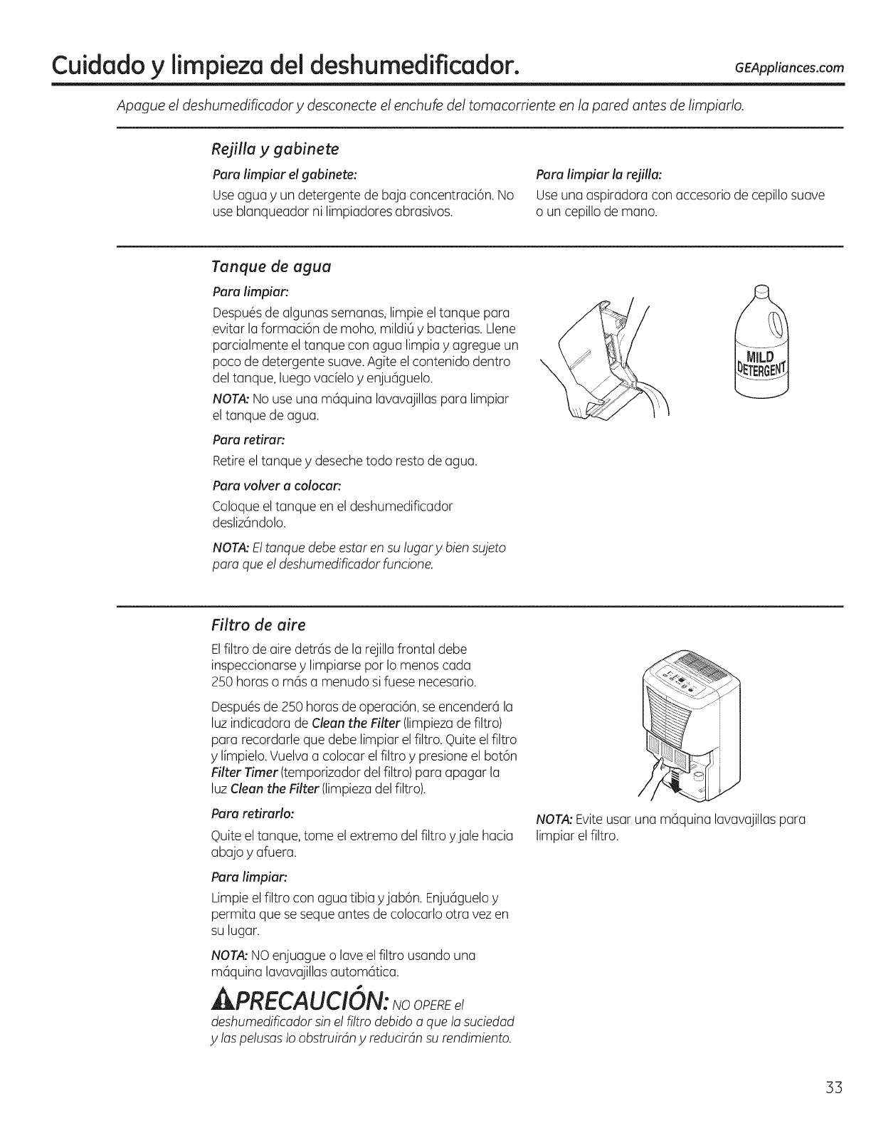 Ge Dehumidifier User Manual