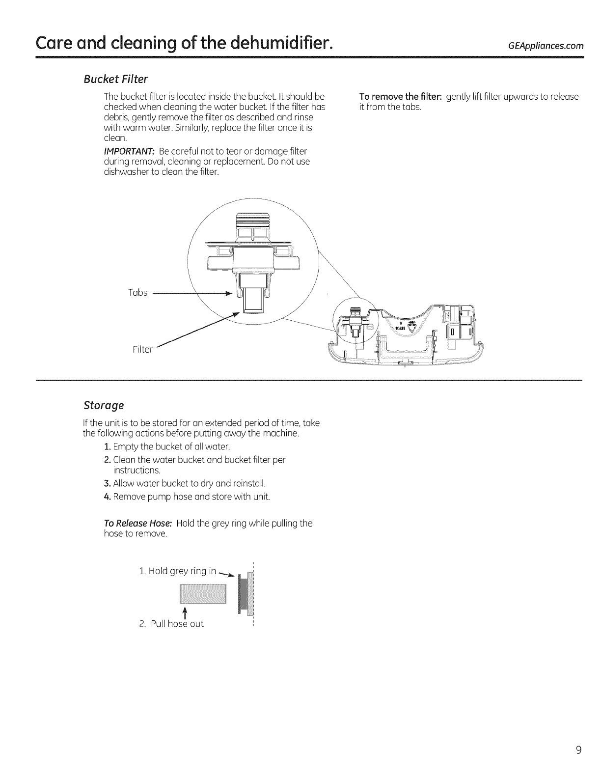 Manual For Ge Dehumidifier