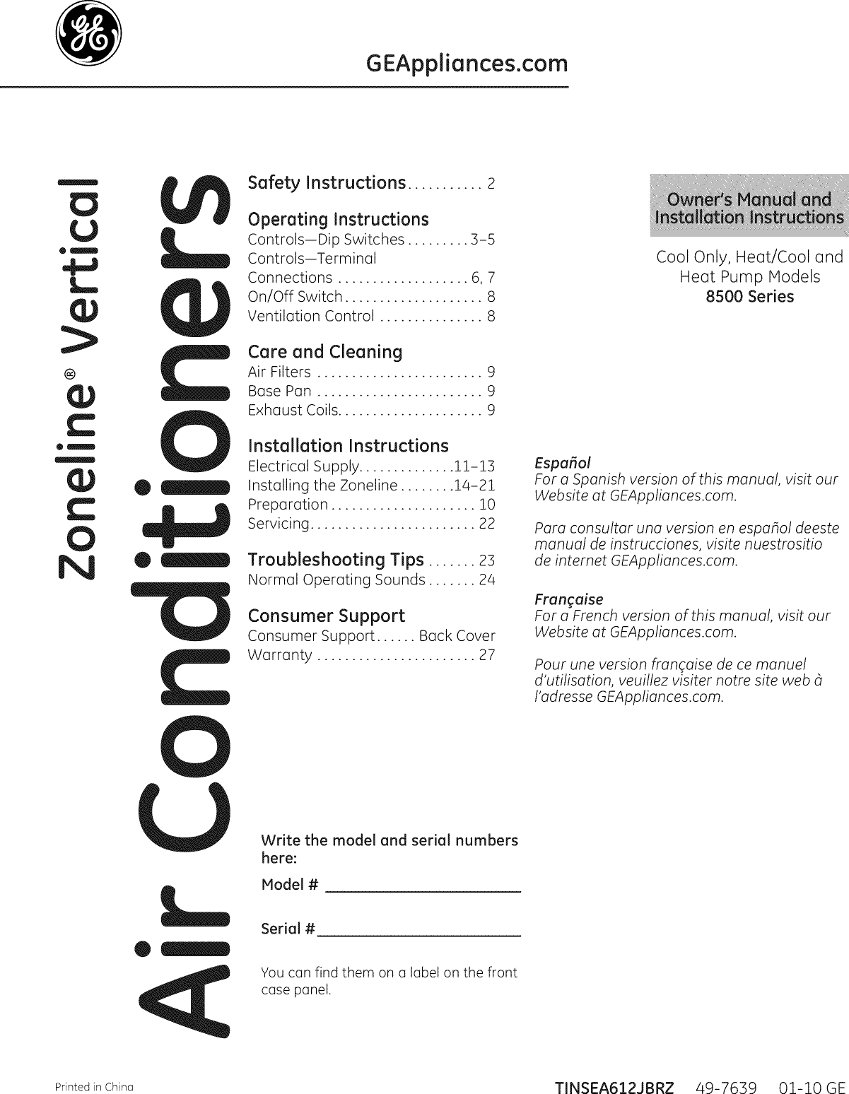 Thermostats General Electric GE RAK164D1 Zoneline Digital Remote