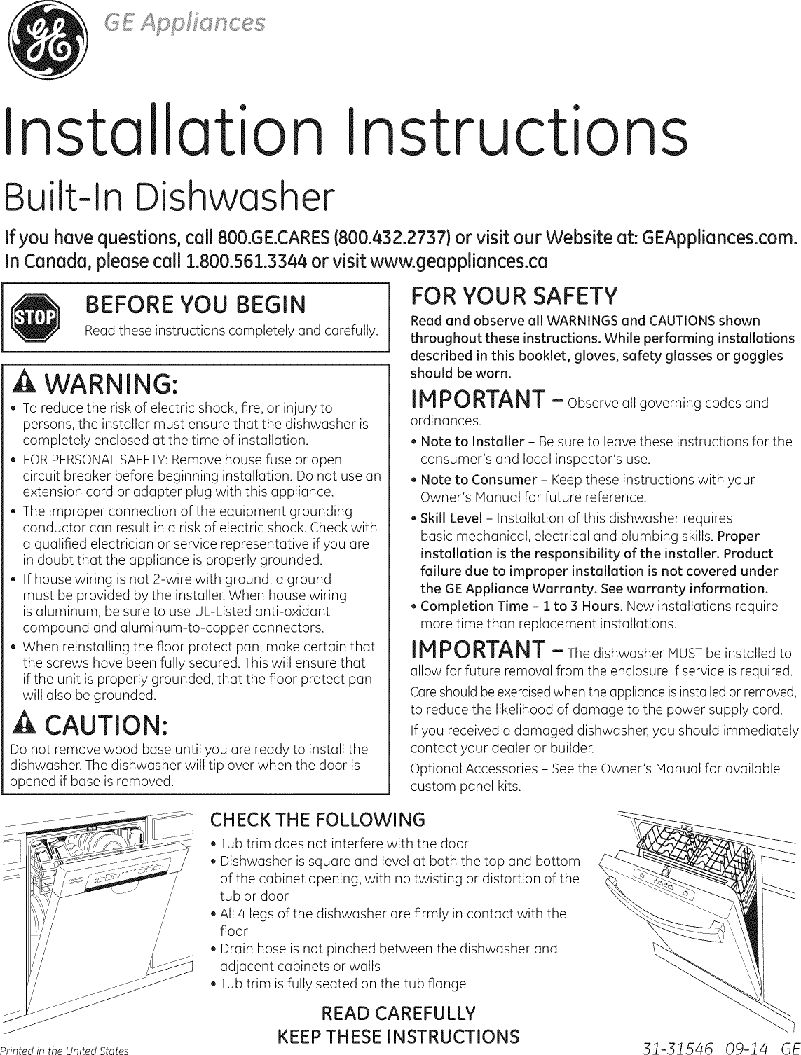 GE CDT725SSF6SS User Manual DISHWASHER Manuals And Guides 1410087L