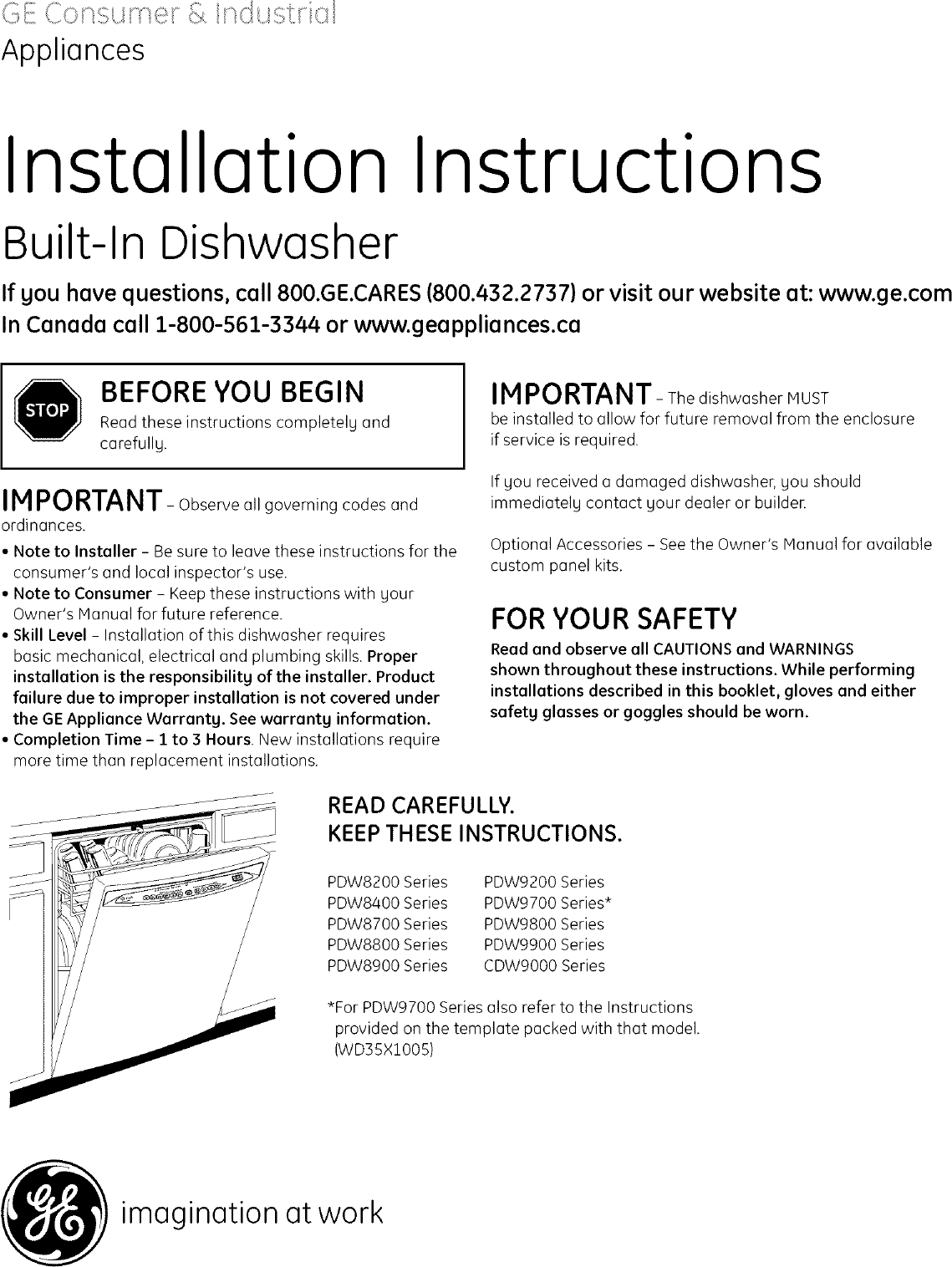 Owners Manual For Ge Dishwasher