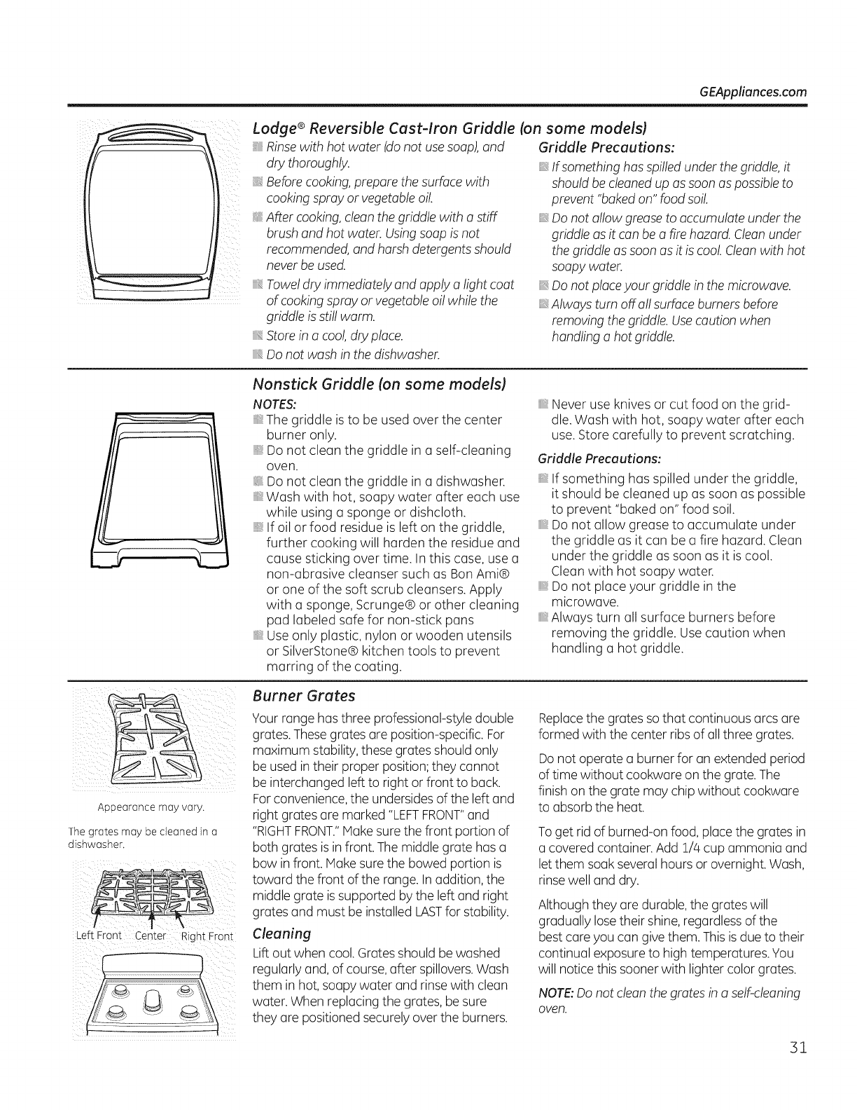 GE CGS990SET1SS 1107471L User Manual GAS RANGE Manuals And Guides