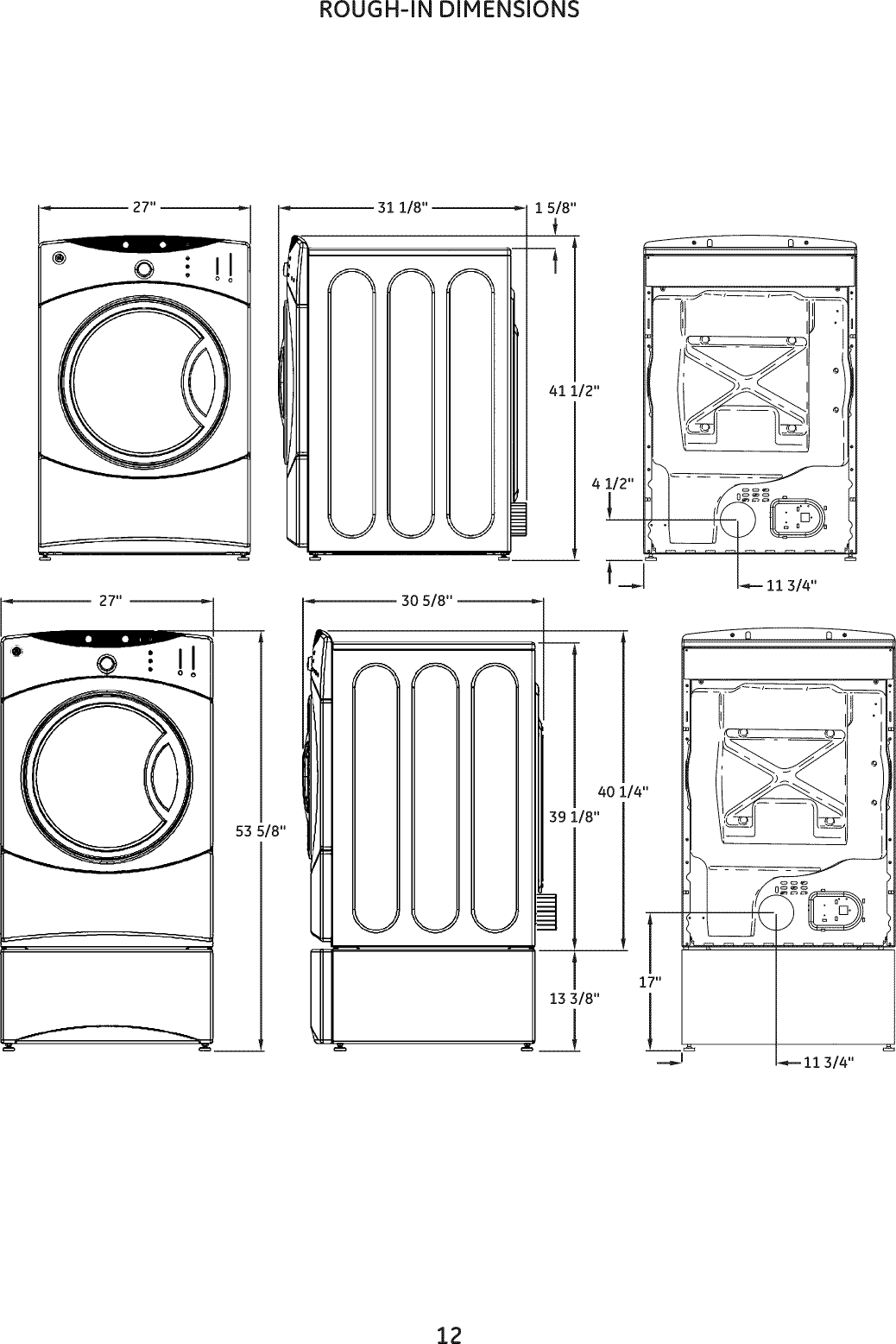 Page 12 of 12 - GE DBVH520EJ3WW User Manual  ELECTRIC DRYER - Manuals And Guides L0908200