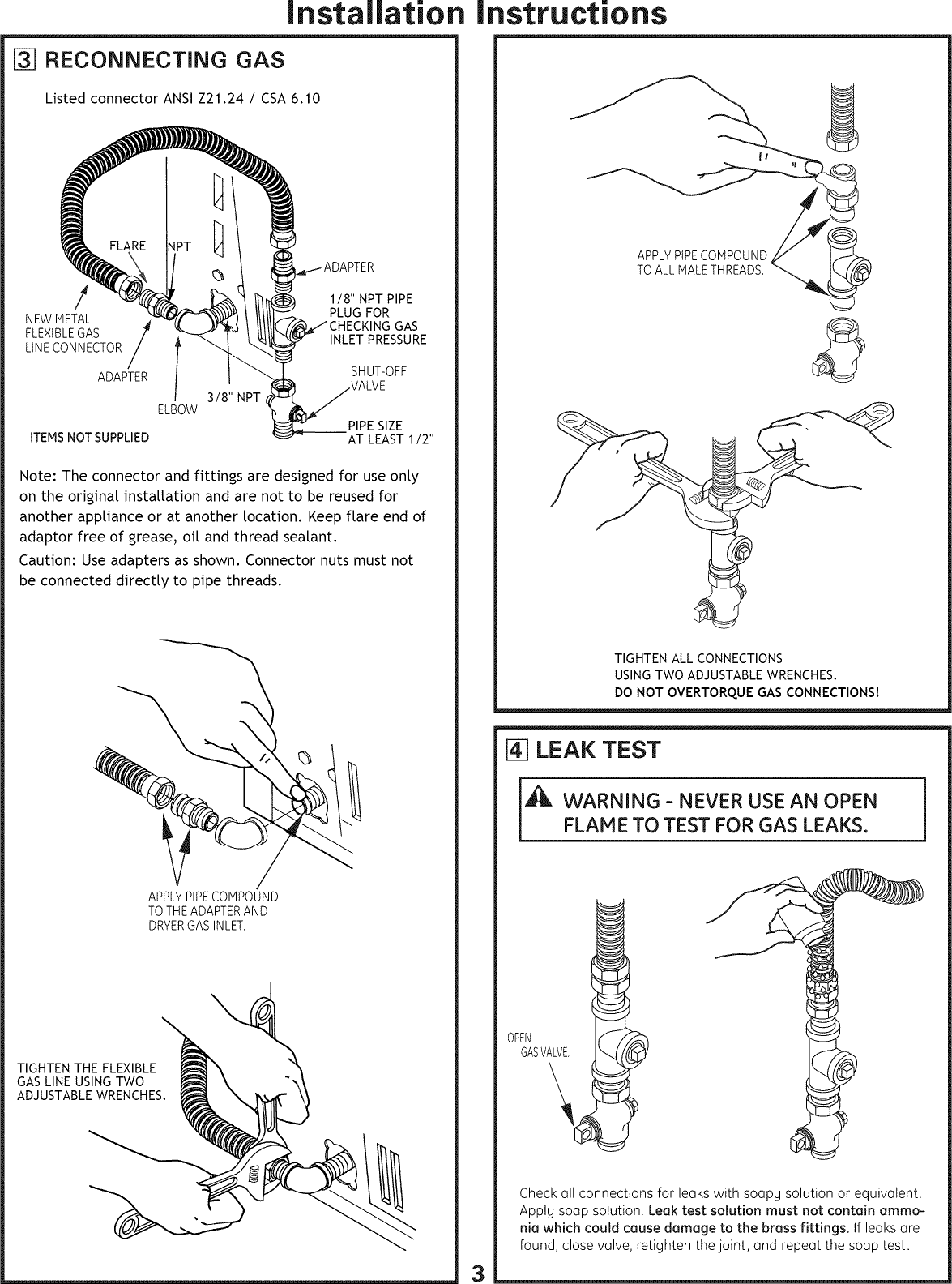 Page 3 of 8 - GE DLSR483GG7WW User Manual  GAS DRYER - Manuals And Guides L0912089
