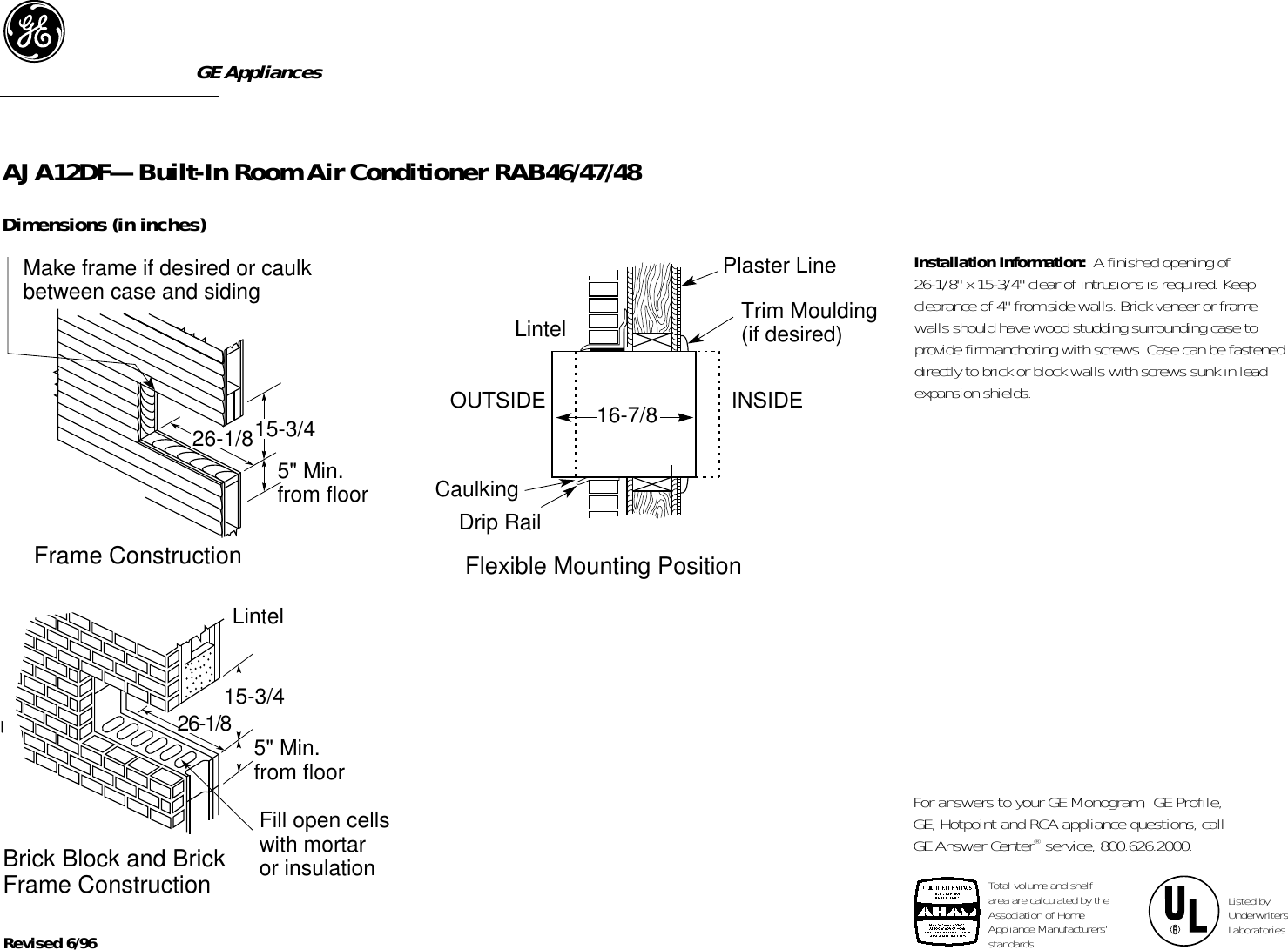 Page 2 of 3 - GE  Quick Specs 961660079