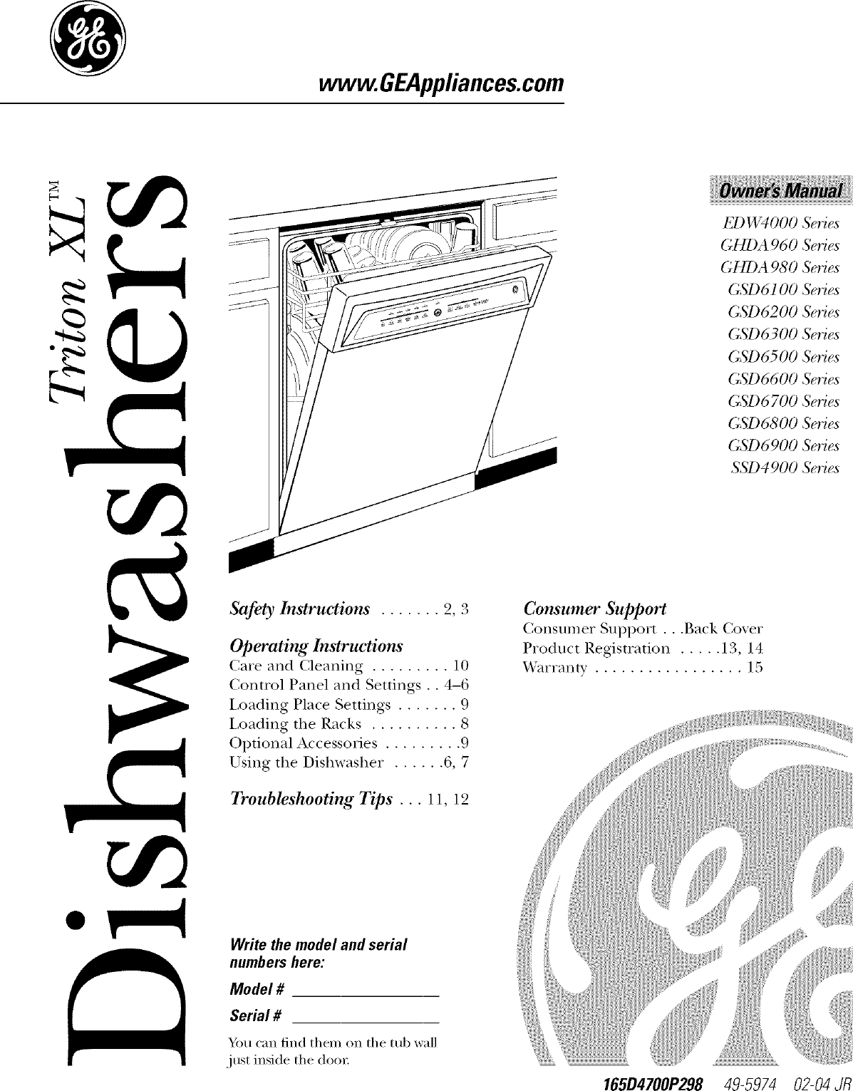 Dishwasher Ge Manual