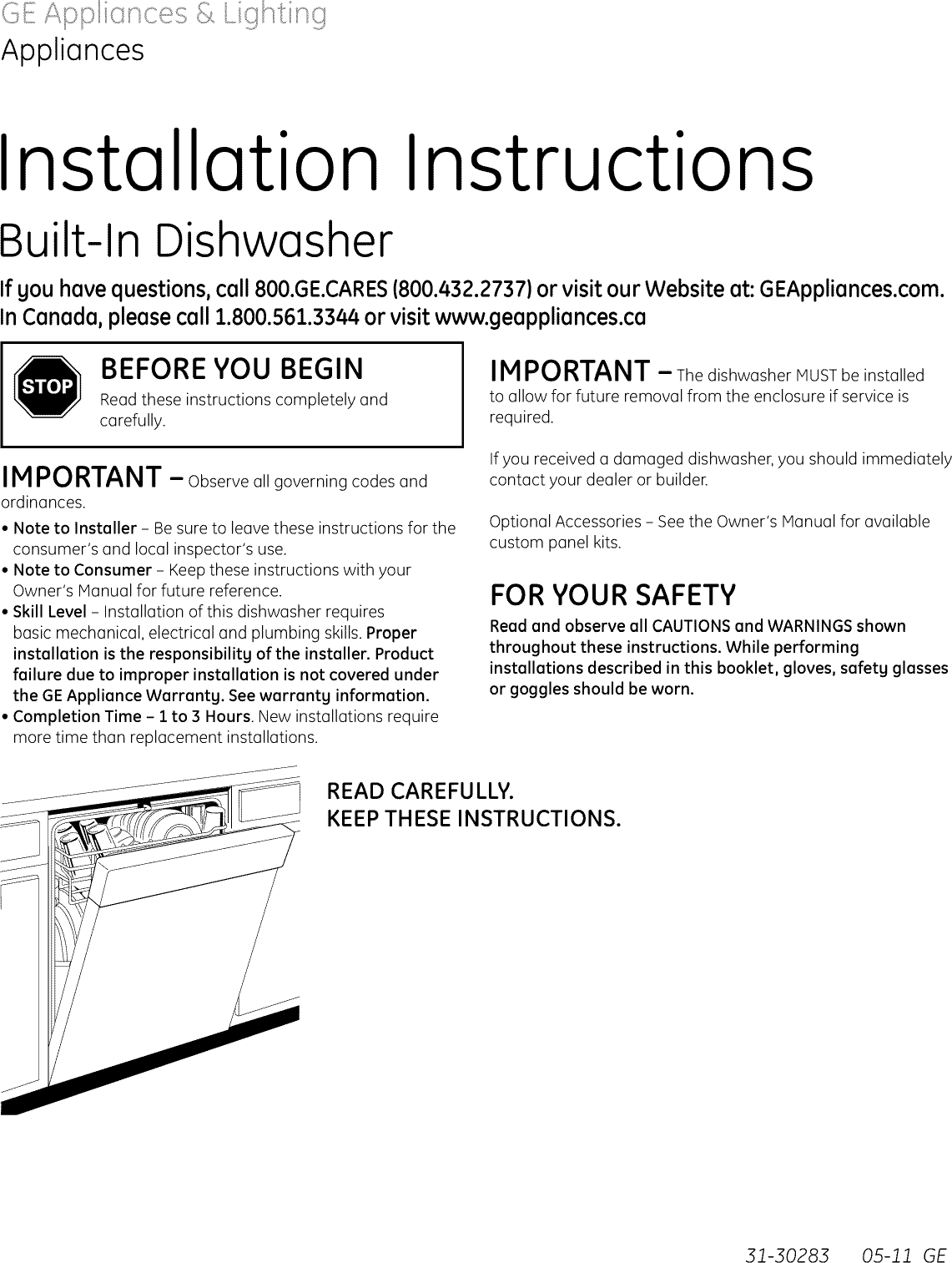 Ge Cafe Dishwasher User Manual