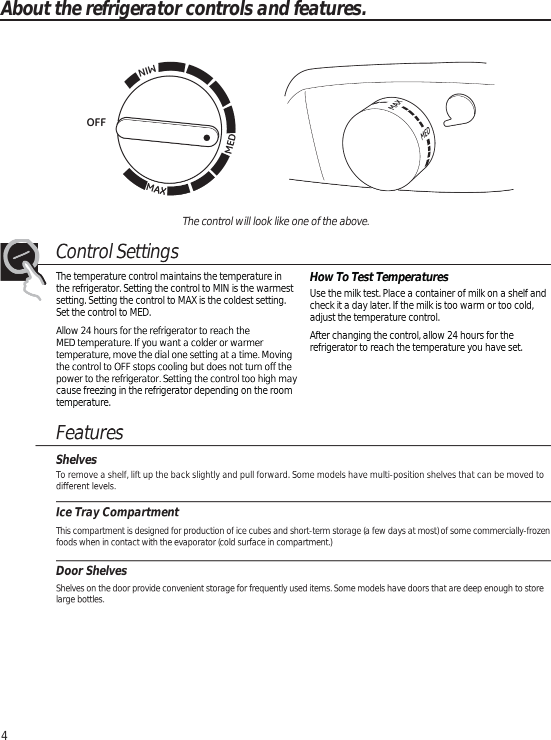 Page 4 of 12 - GE GME04GGKBBB User Manual  COMPACT REFRIGERATOR - Manuals And Guides 1703429L