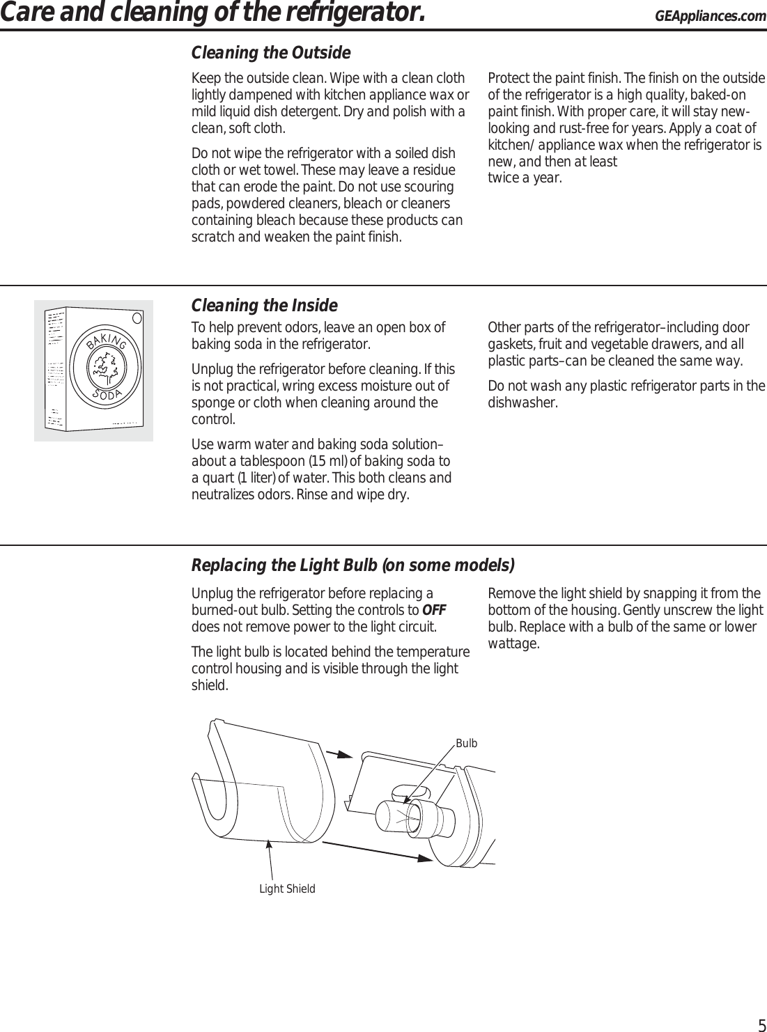 Page 5 of 12 - GE GME04GGKBBB User Manual  COMPACT REFRIGERATOR - Manuals And Guides 1703429L