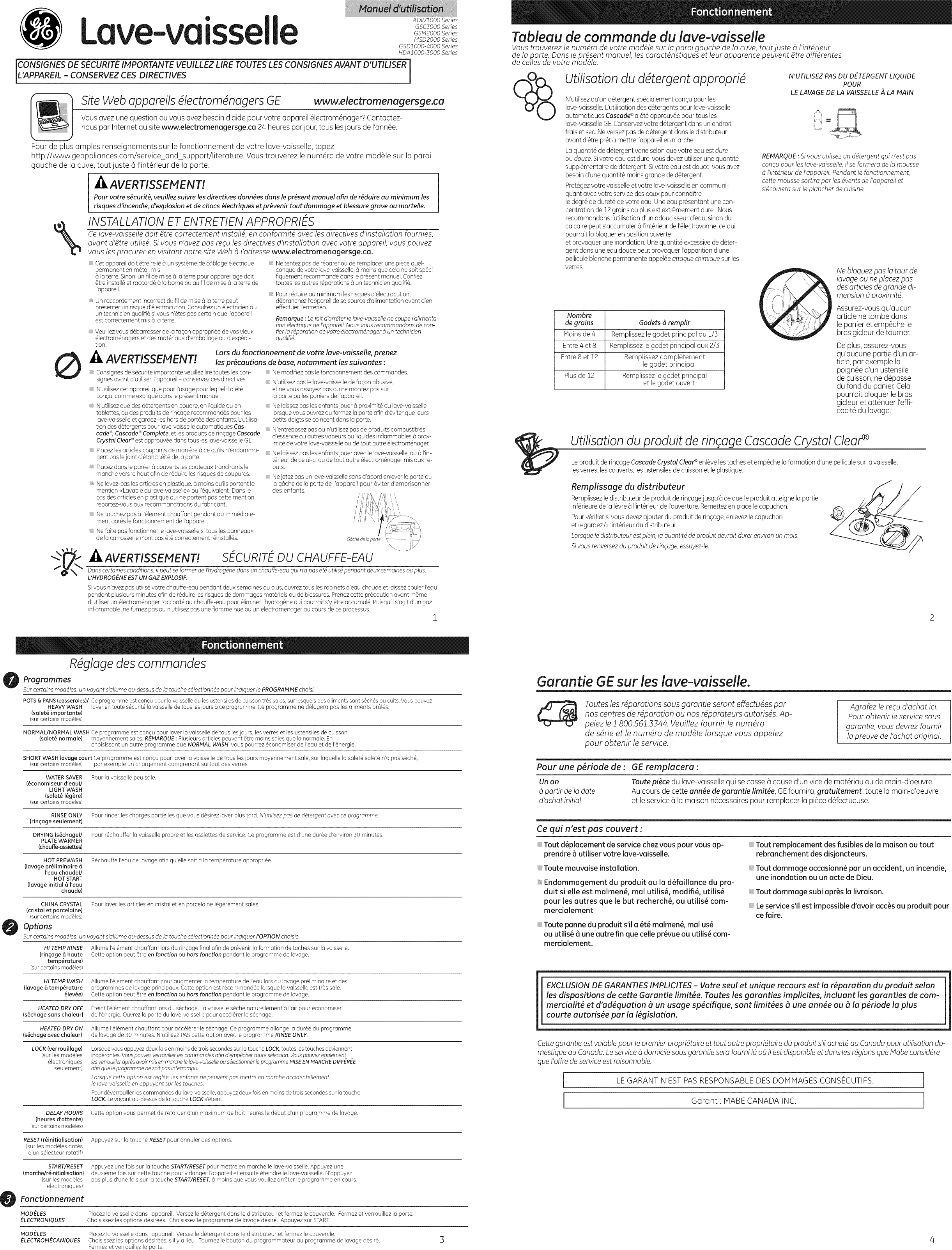 Page 2 of 2 - GE GSD3360D35SS 1211048L User Manual  DISHWASHER - Manuals And Guides