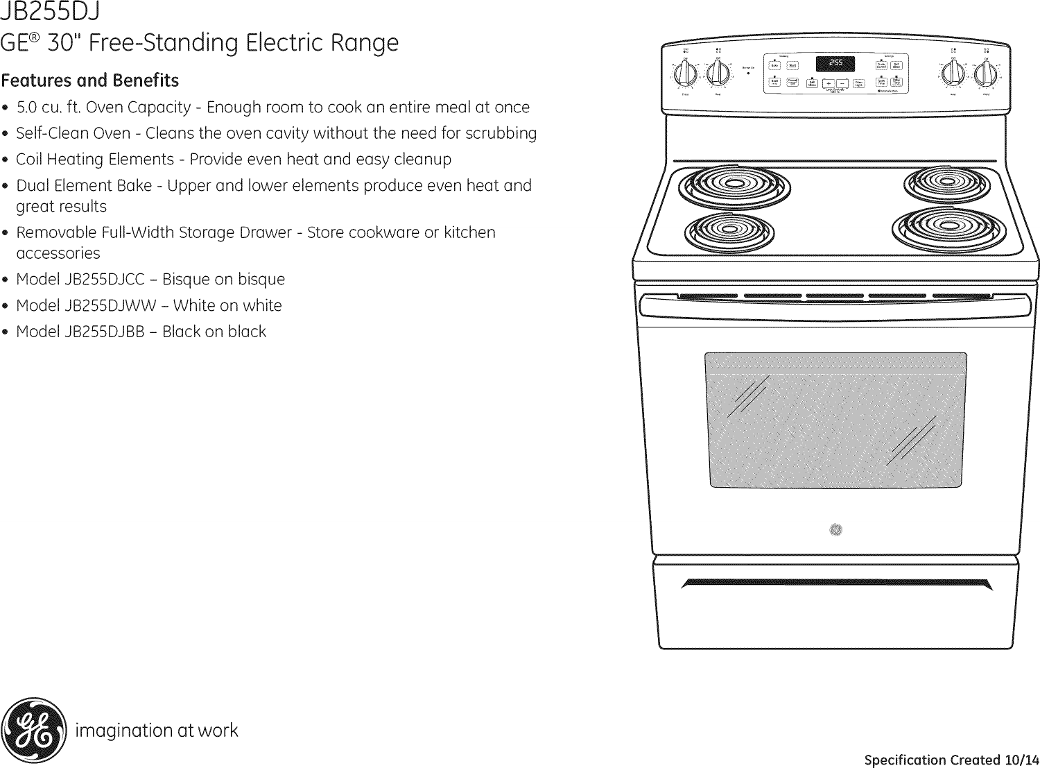 Page 2 of 2 - GE JB255DJ1BB User Manual  ELECTRIC RANGE - Manuals And Guides 1506429L