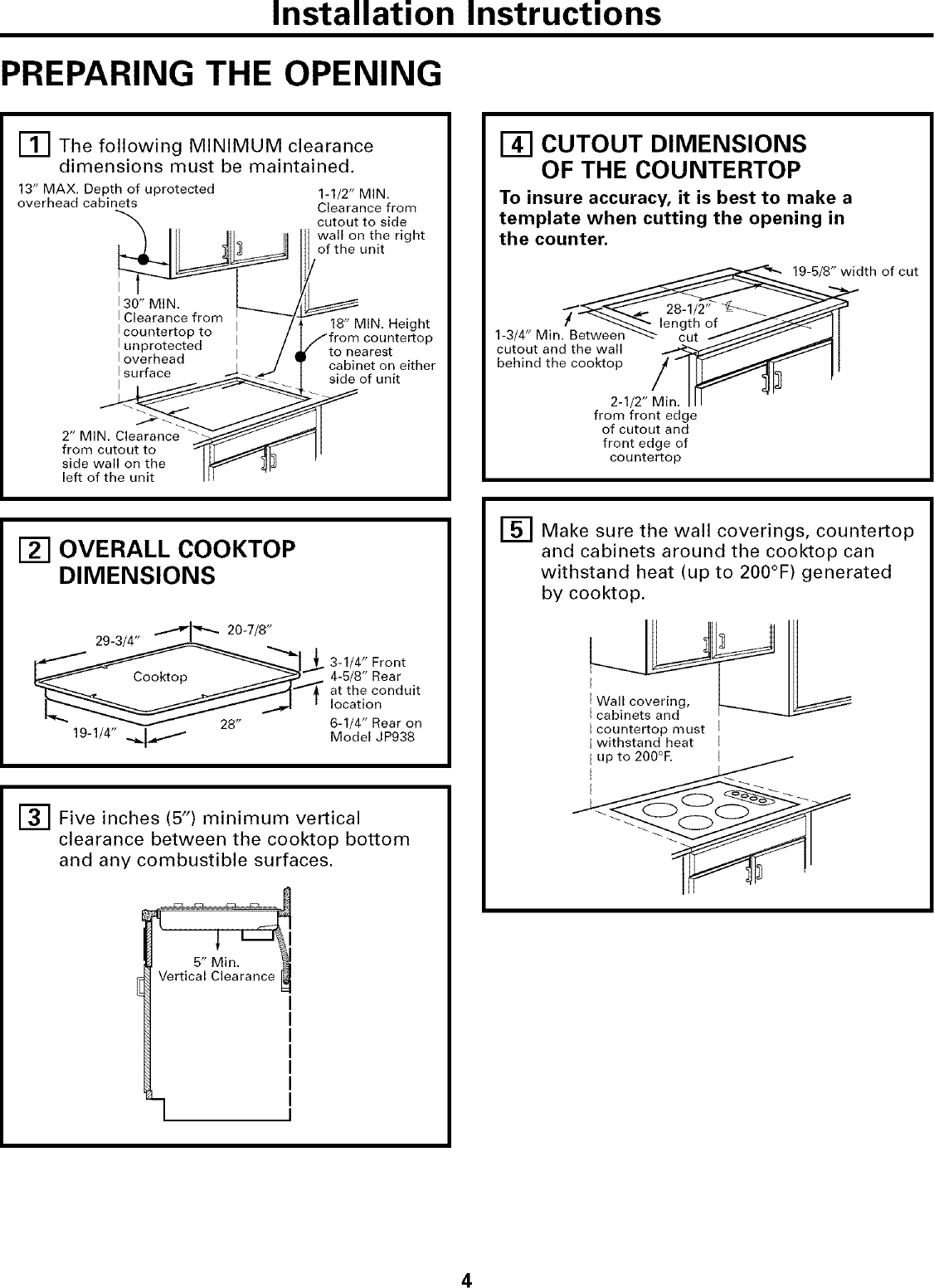 Page 4 of 8 - GE JP340BC1BB User Manual  ELECTRIC COOKTOP - Manuals And Guides L0502383