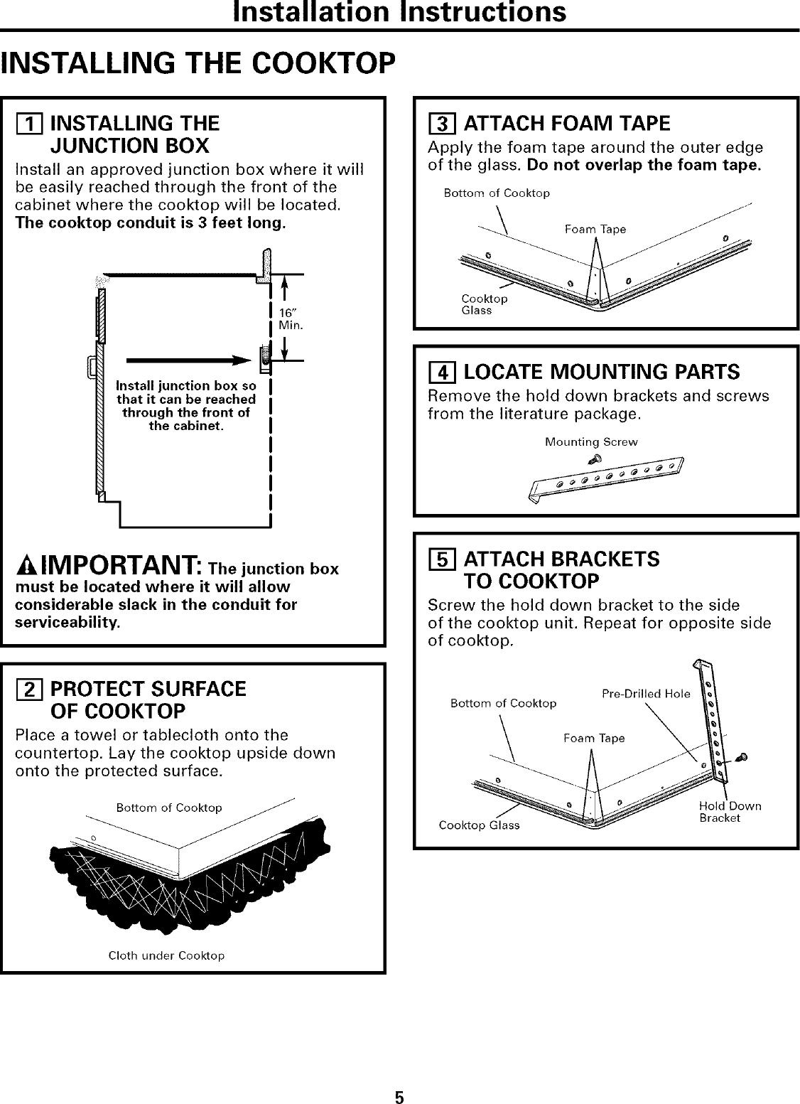 Page 5 of 8 - GE JP340BC1BB User Manual  ELECTRIC COOKTOP - Manuals And Guides L0502383