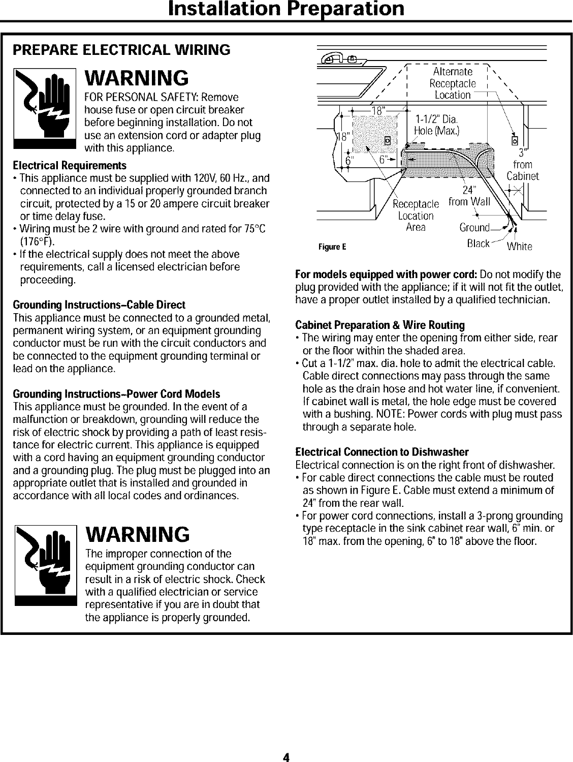 Page 4 of 12 - GE  PROFILE Dishwasher Manual L0312140