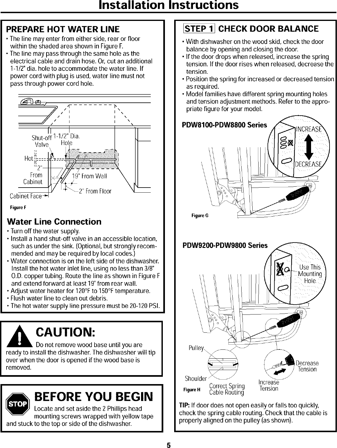 Page 5 of 12 - GE  PROFILE Dishwasher Manual L0312140