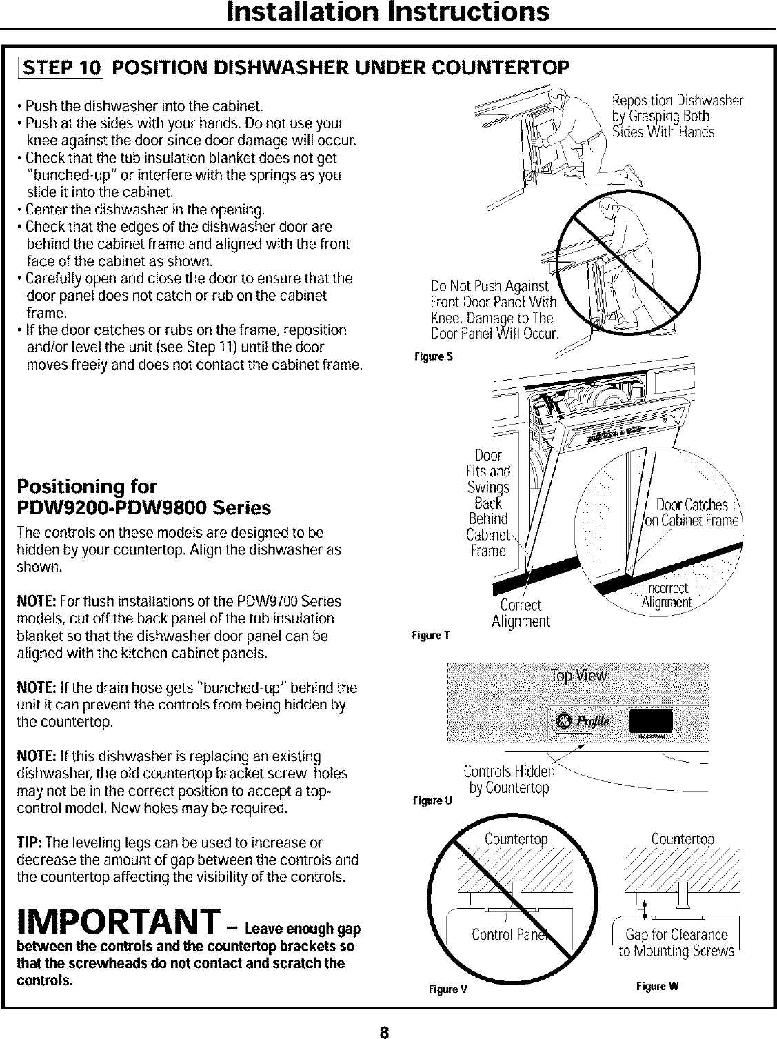 Page 8 of 12 - GE  PROFILE Dishwasher Manual L0312140