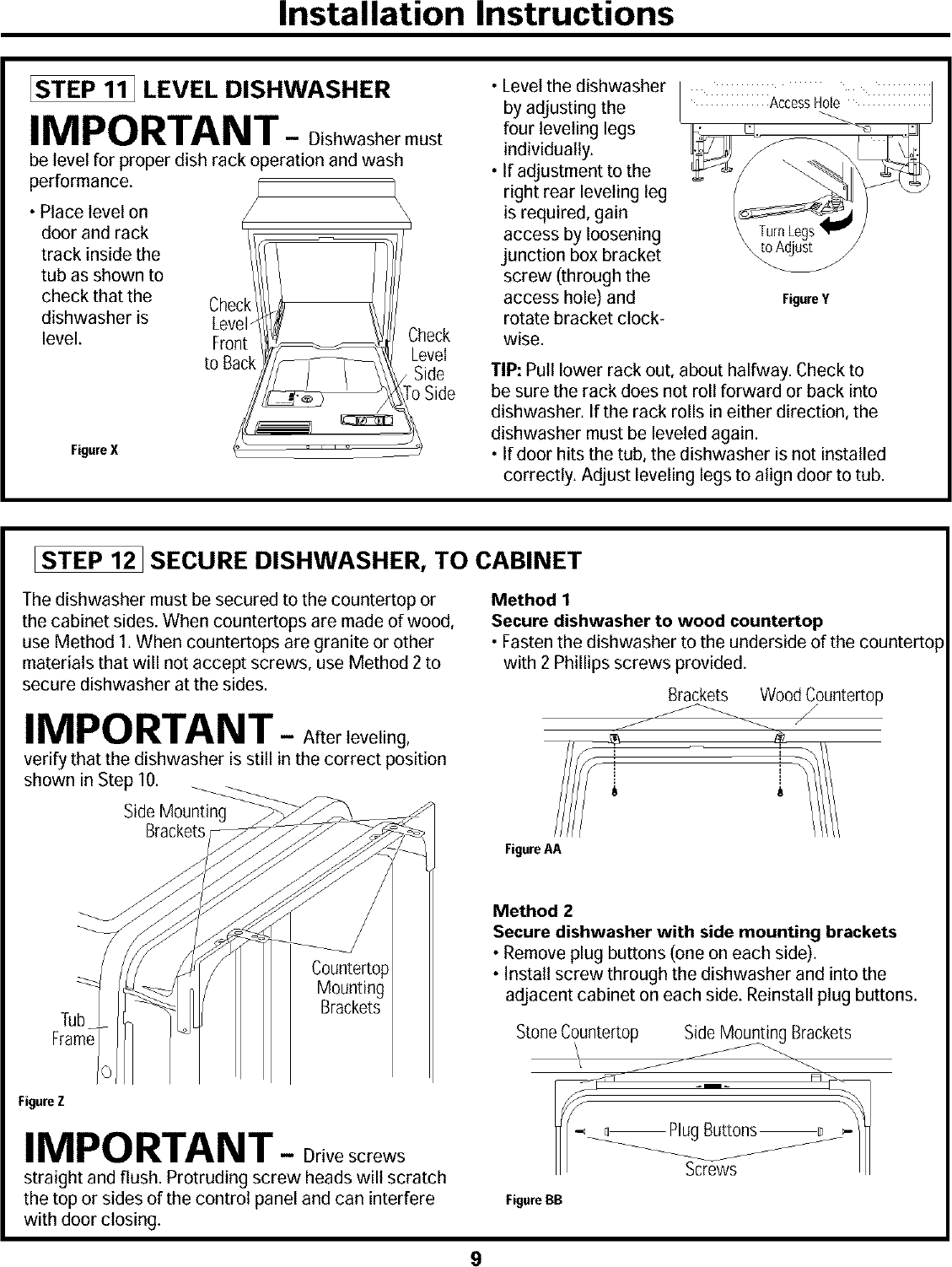 Page 9 of 12 - GE  PROFILE Dishwasher Manual L0312140