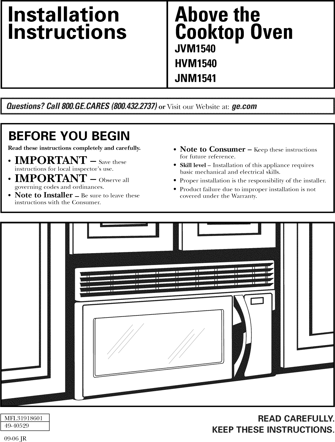 GE Microwave/Hood Combo Manual L0812432