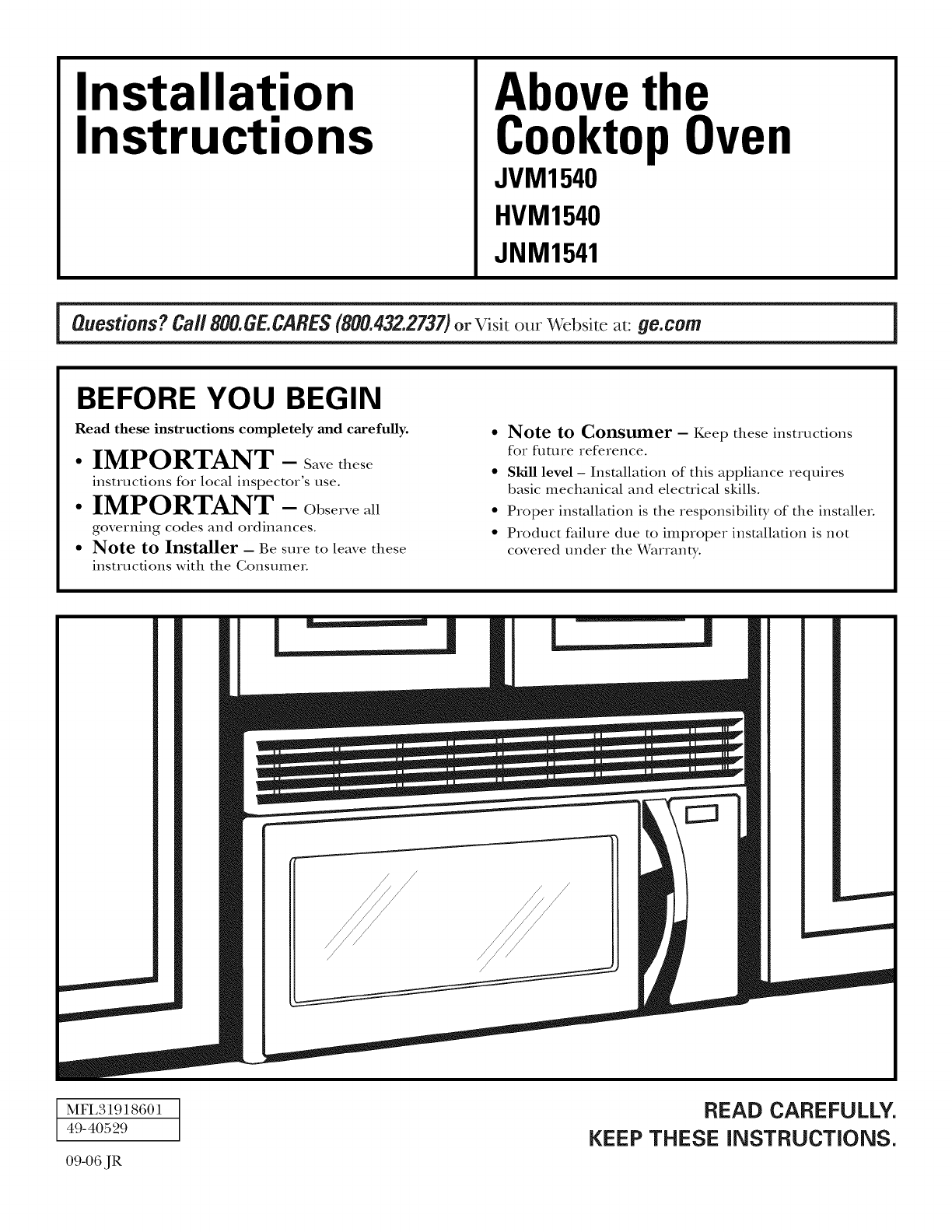GE Microwave/Hood Combo Manual L0812432