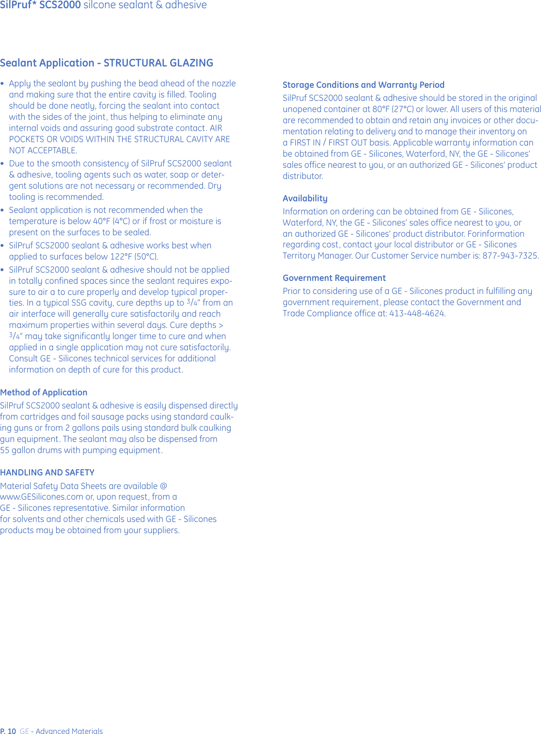 Page 10 of 12 - GE SCS2000 SIlPruf User Manual  To The Cb3a00ef-de94-4459-a5e9-9a91fa90140b