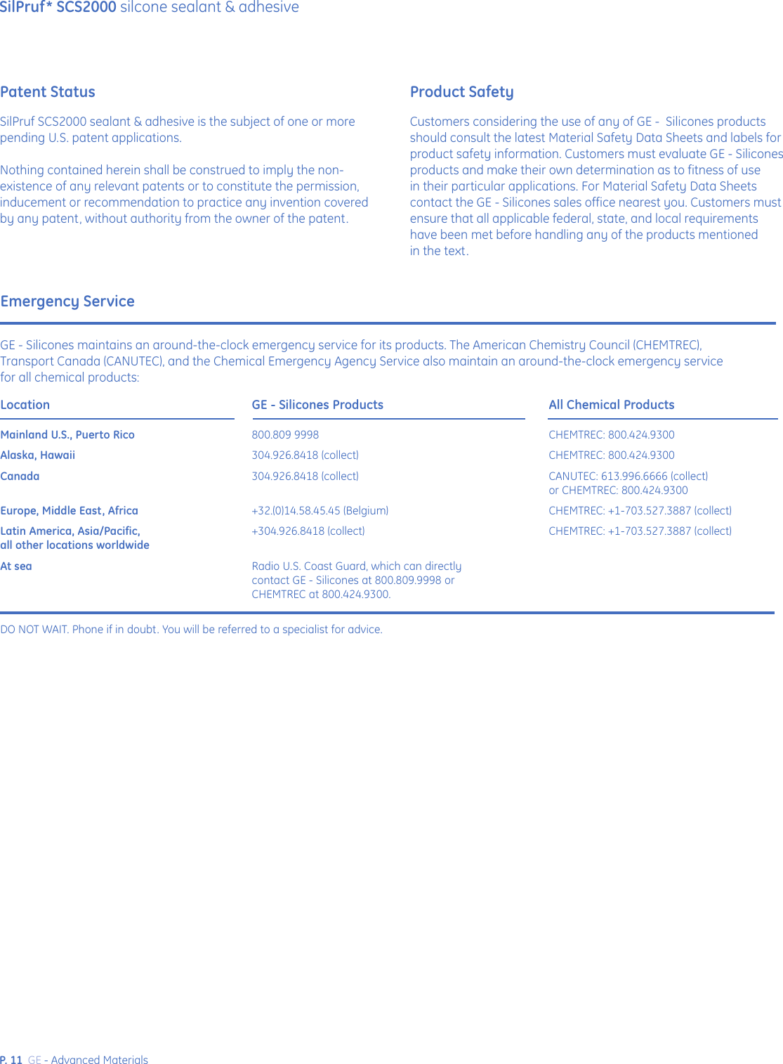 Page 11 of 12 - GE SCS2000 SIlPruf User Manual  To The Cb3a00ef-de94-4459-a5e9-9a91fa90140b