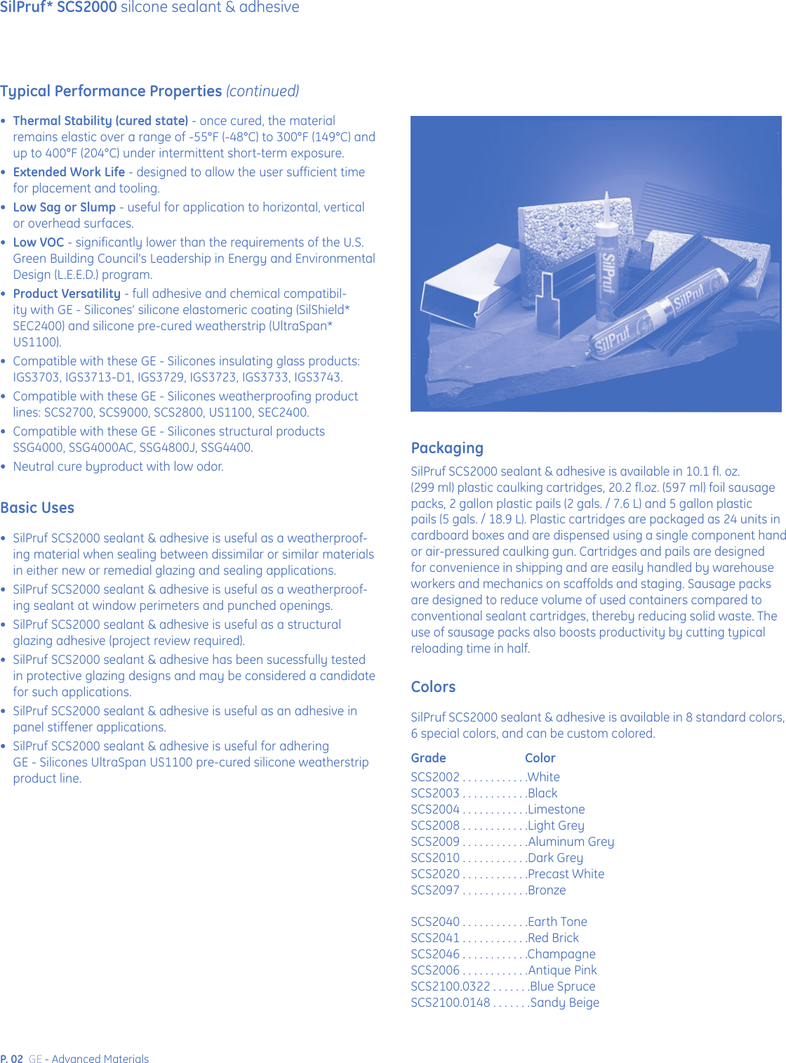 Page 2 of 12 - GE SCS2000 SIlPruf User Manual  To The Cb3a00ef-de94-4459-a5e9-9a91fa90140b