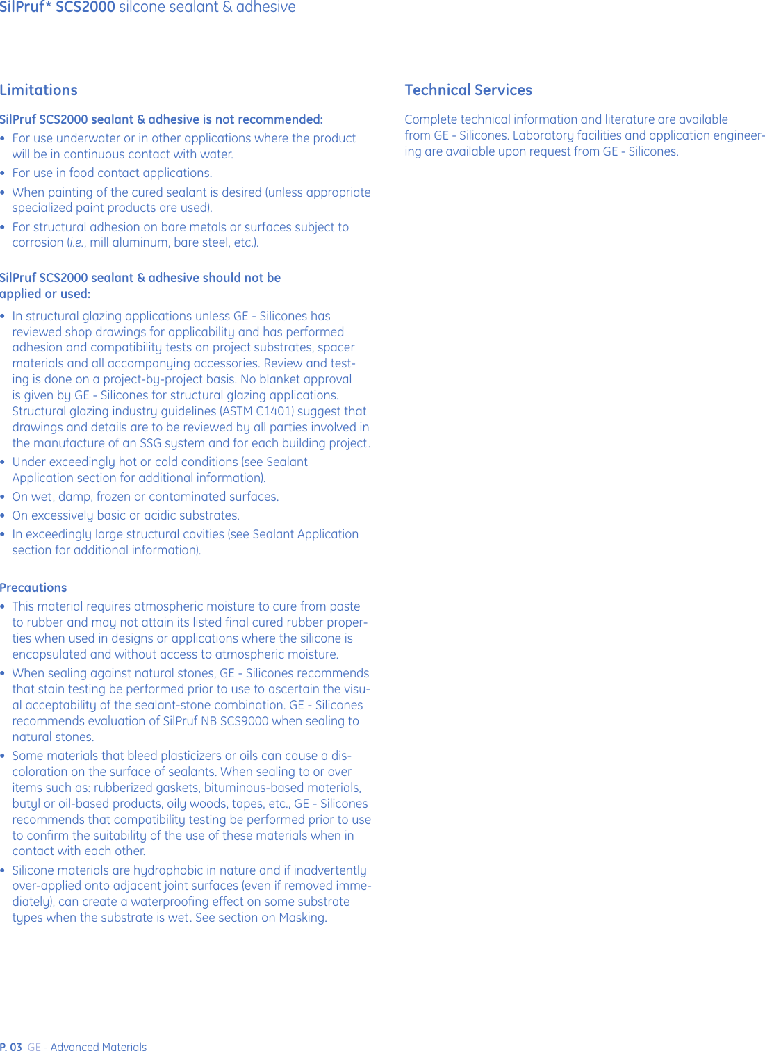 Page 3 of 12 - GE SCS2000 SIlPruf User Manual  To The Cb3a00ef-de94-4459-a5e9-9a91fa90140b