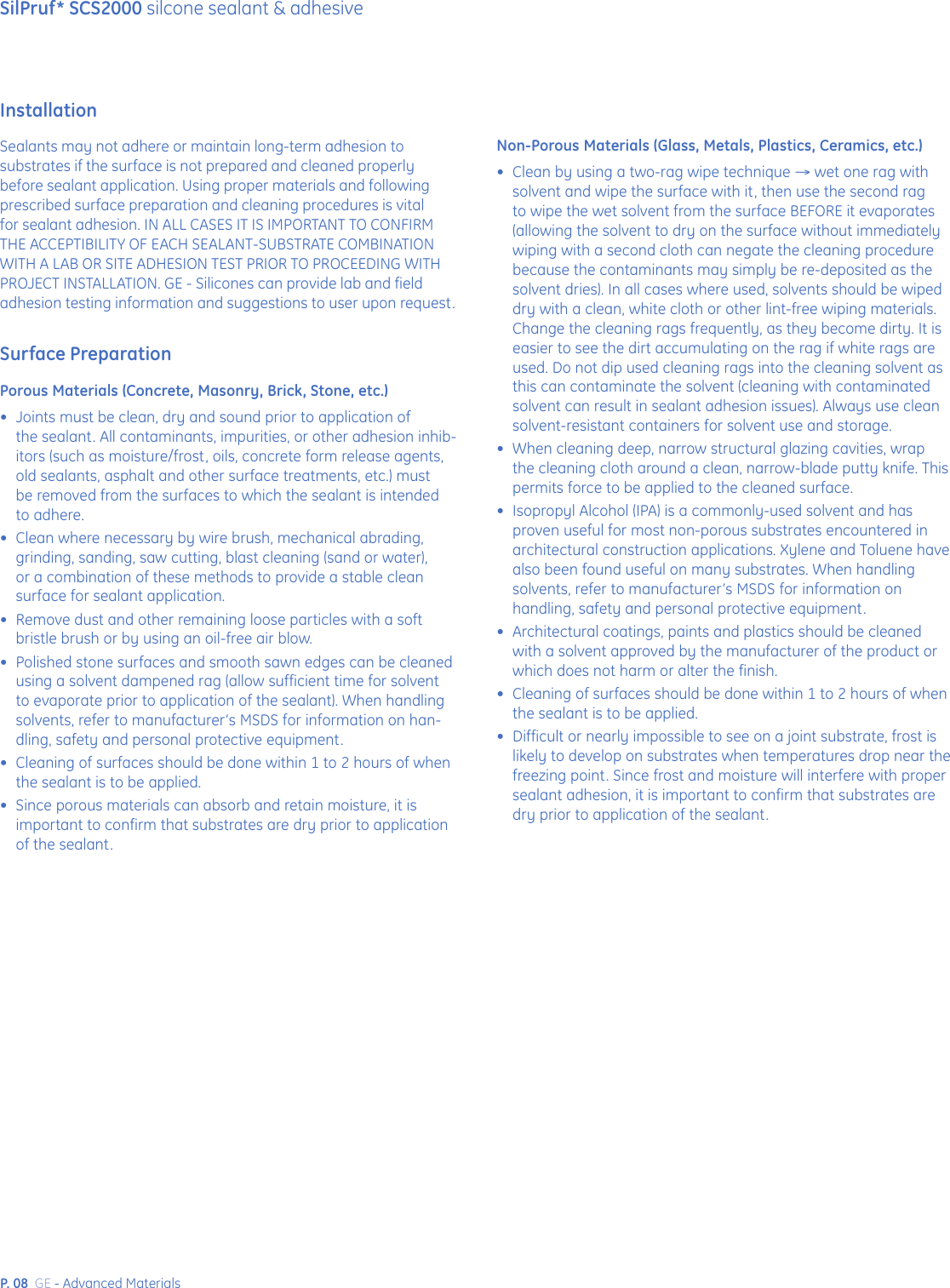 Page 8 of 12 - GE SCS2000 SIlPruf User Manual  To The Cb3a00ef-de94-4459-a5e9-9a91fa90140b