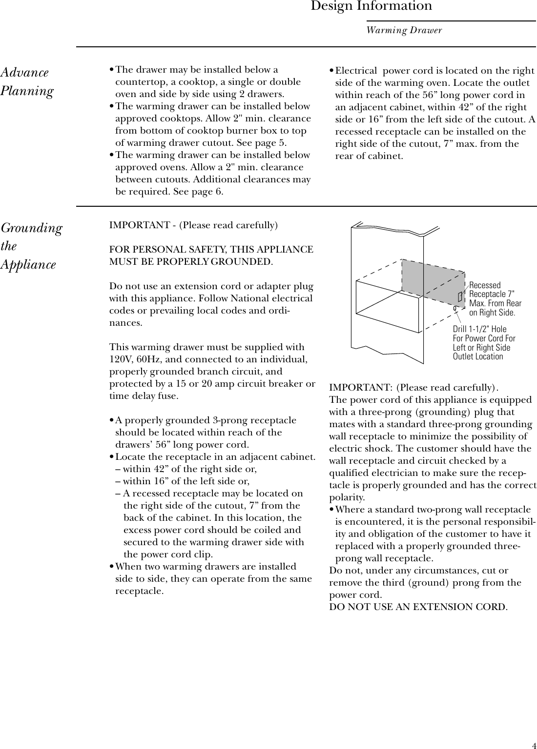 Page 4 of 8 - GE ZKD910 Warming Drawer Inst User Manual To The 493c2c00-85a5-4996-9a69-01871b810767