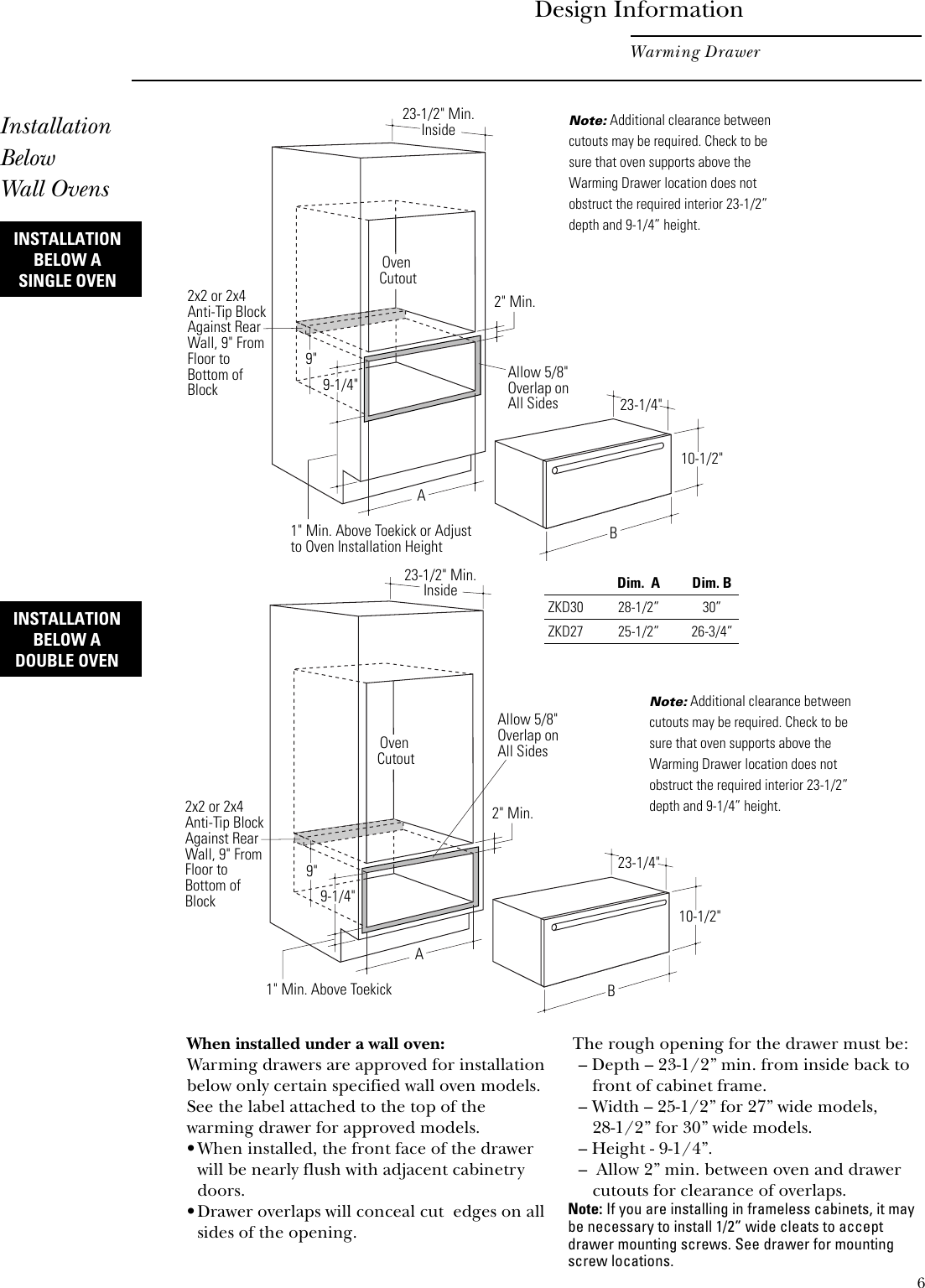 Page 6 of 8 - GE ZKD910 Warming Drawer Inst User Manual To The 493c2c00-85a5-4996-9a69-01871b810767