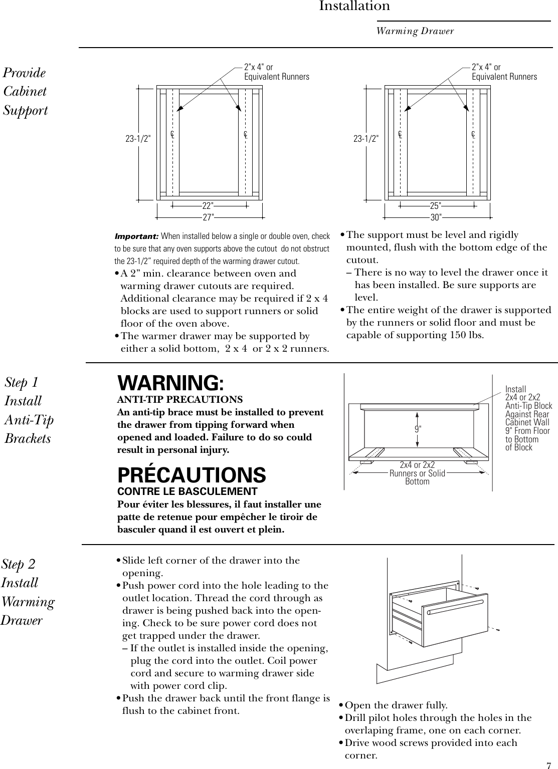 Page 7 of 8 - GE ZKD910 Warming Drawer Inst User Manual To The 493c2c00-85a5-4996-9a69-01871b810767