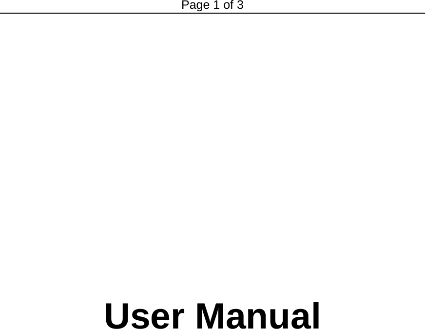 Page 1 of 3          User Manual 