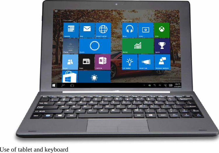   Use of tablet and keyboard                            