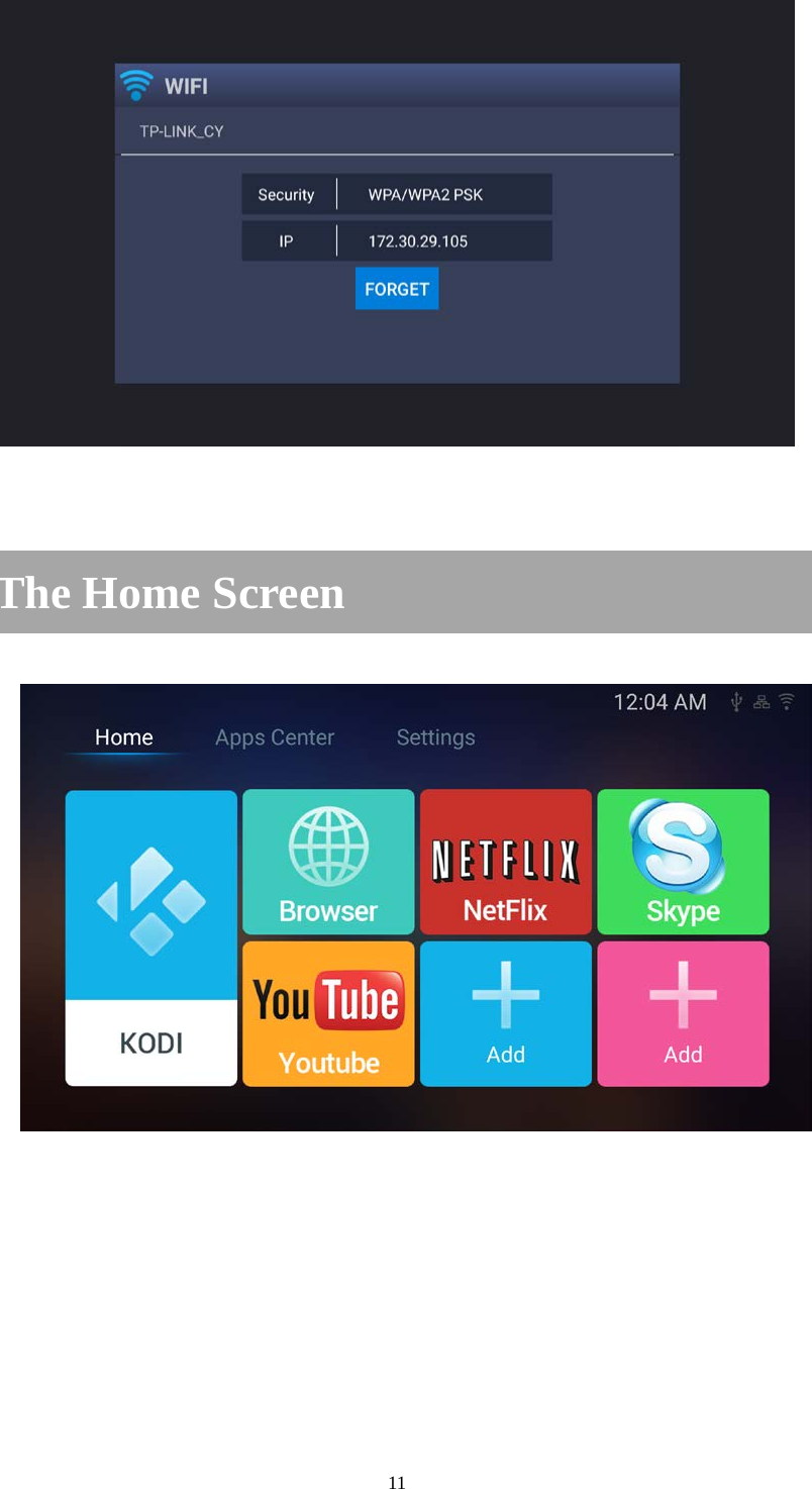 11     6 The Home Screen    